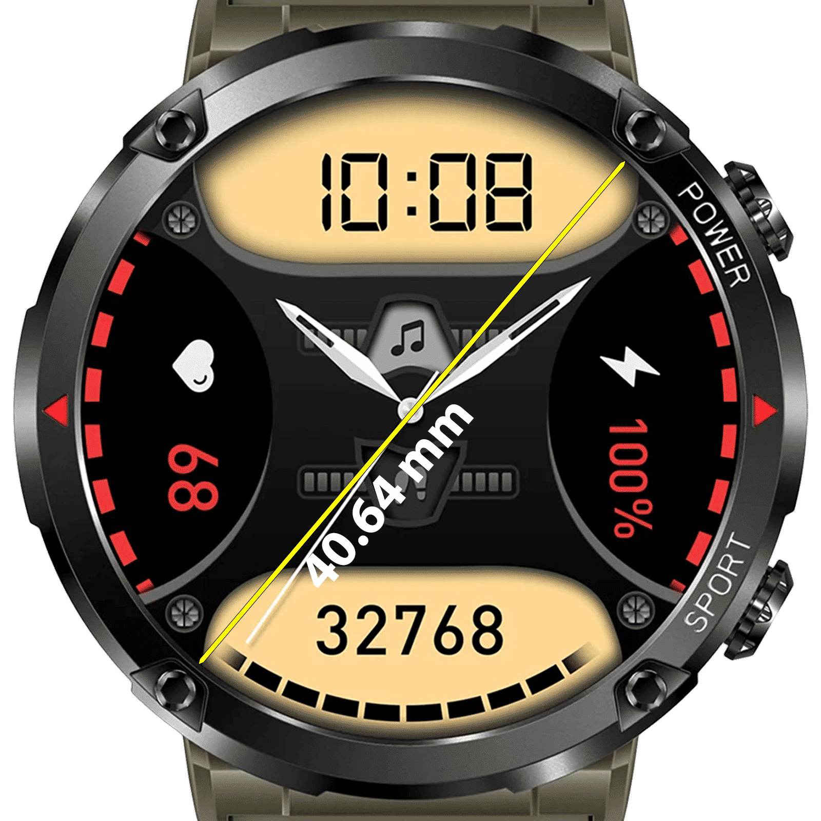 FIRE-BOLTT Sphere Smartwatch with Bluetooth Calling (40.6mm HD Display, IP68 Water Resistant, Green Forest Strap)_7