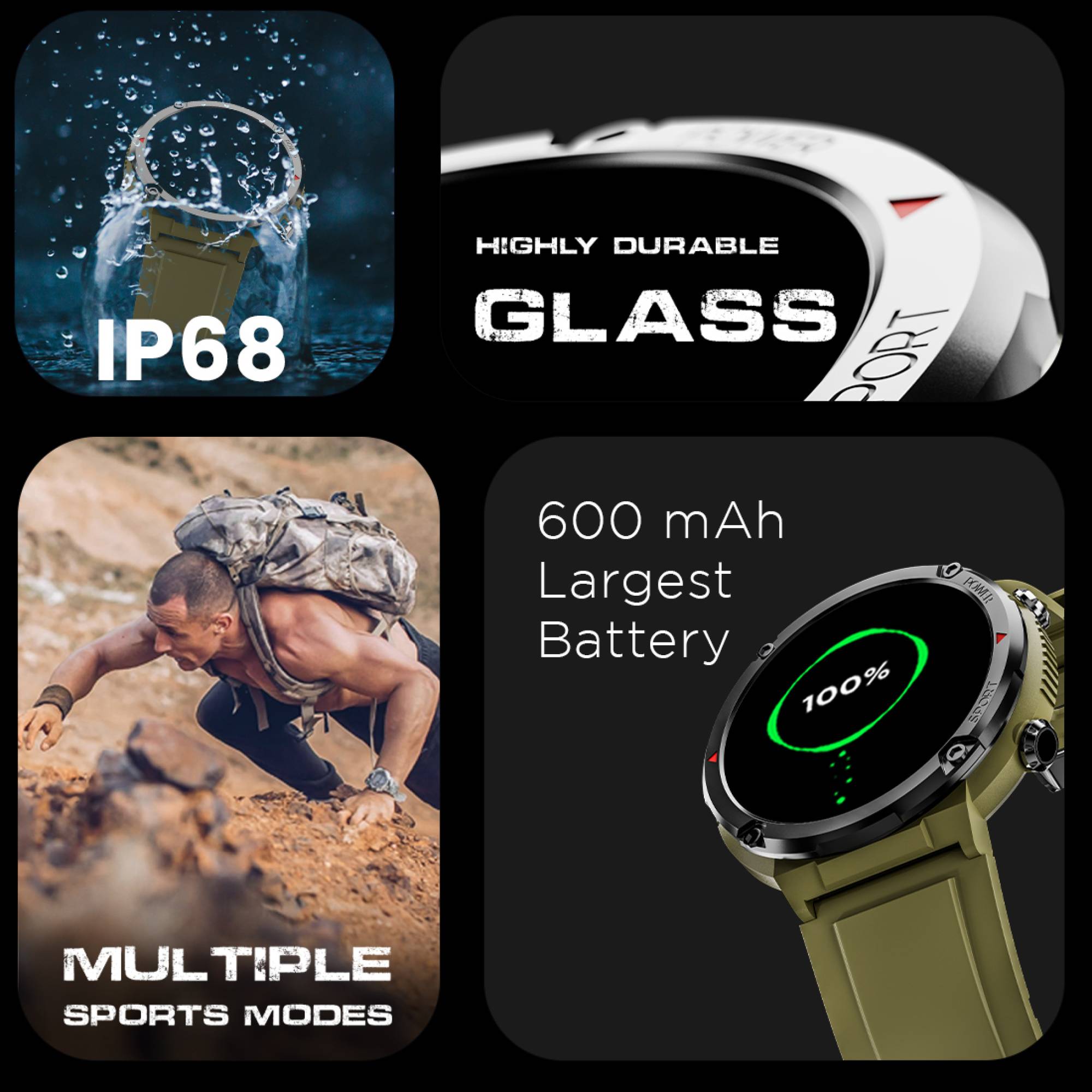 FIRE-BOLTT Sphere Smartwatch with Bluetooth Calling (40.6mm HD Display, IP68 Water Resistant, Green Forest Strap)_11