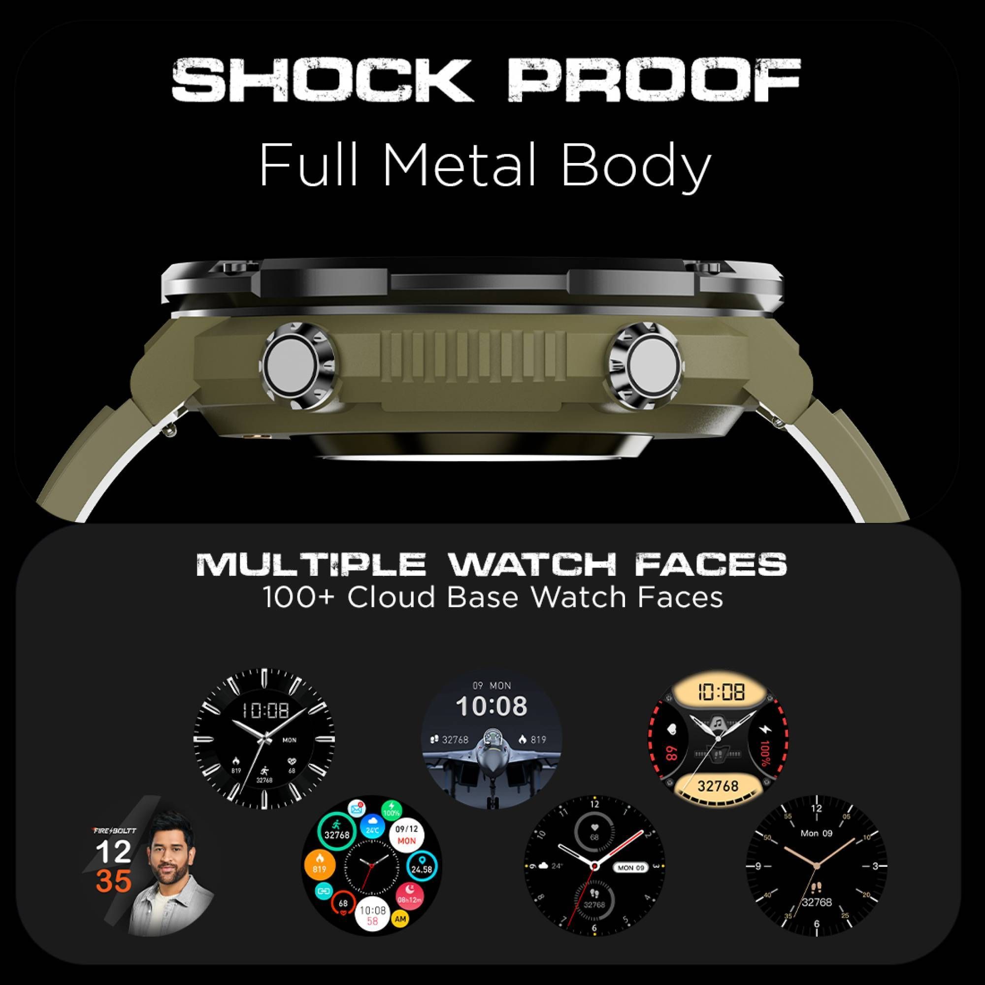 FIRE-BOLTT Sphere Smartwatch with Bluetooth Calling (40.6mm HD Display, IP68 Water Resistant, Green Forest Strap)_12