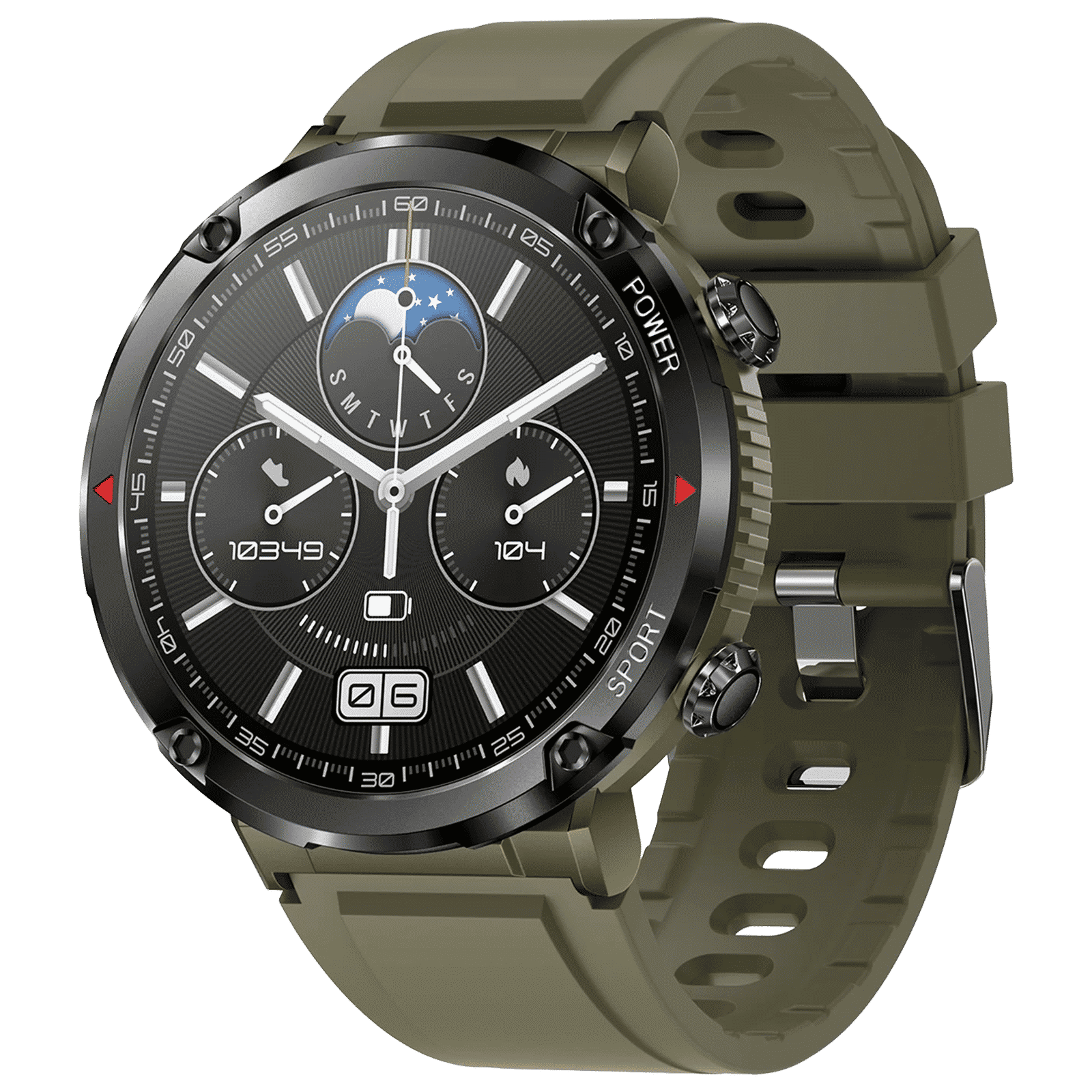 FIRE-BOLTT Sphere Smartwatch with Bluetooth Calling (40.6mm HD Display, IP68 Water Resistant, Green Forest Strap)_4
