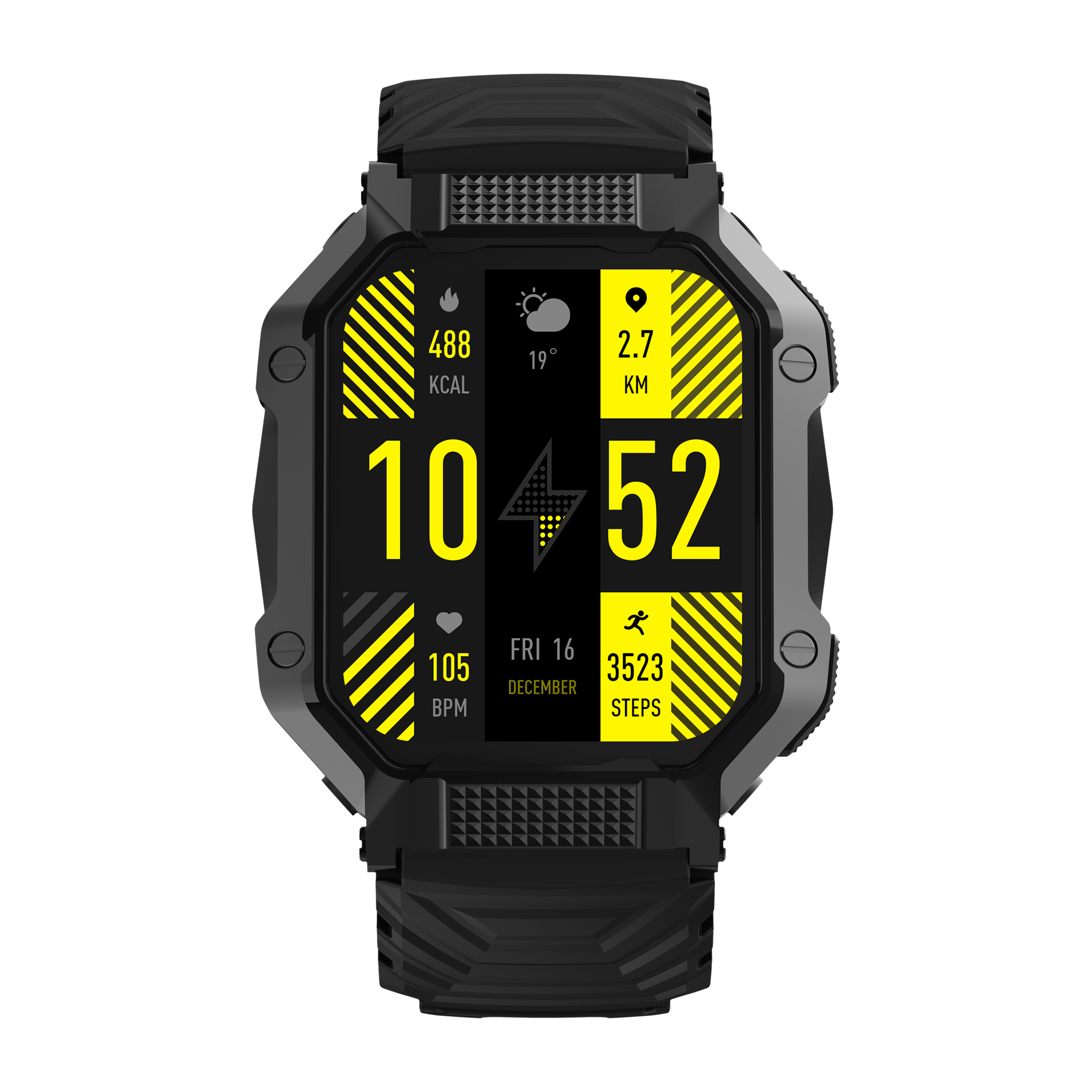 FIRE-BOLTT Shark Smartwatch with Bluetooth Calling (46.4mm HD Display, IP67 Water Resistant, Black Strap)_1