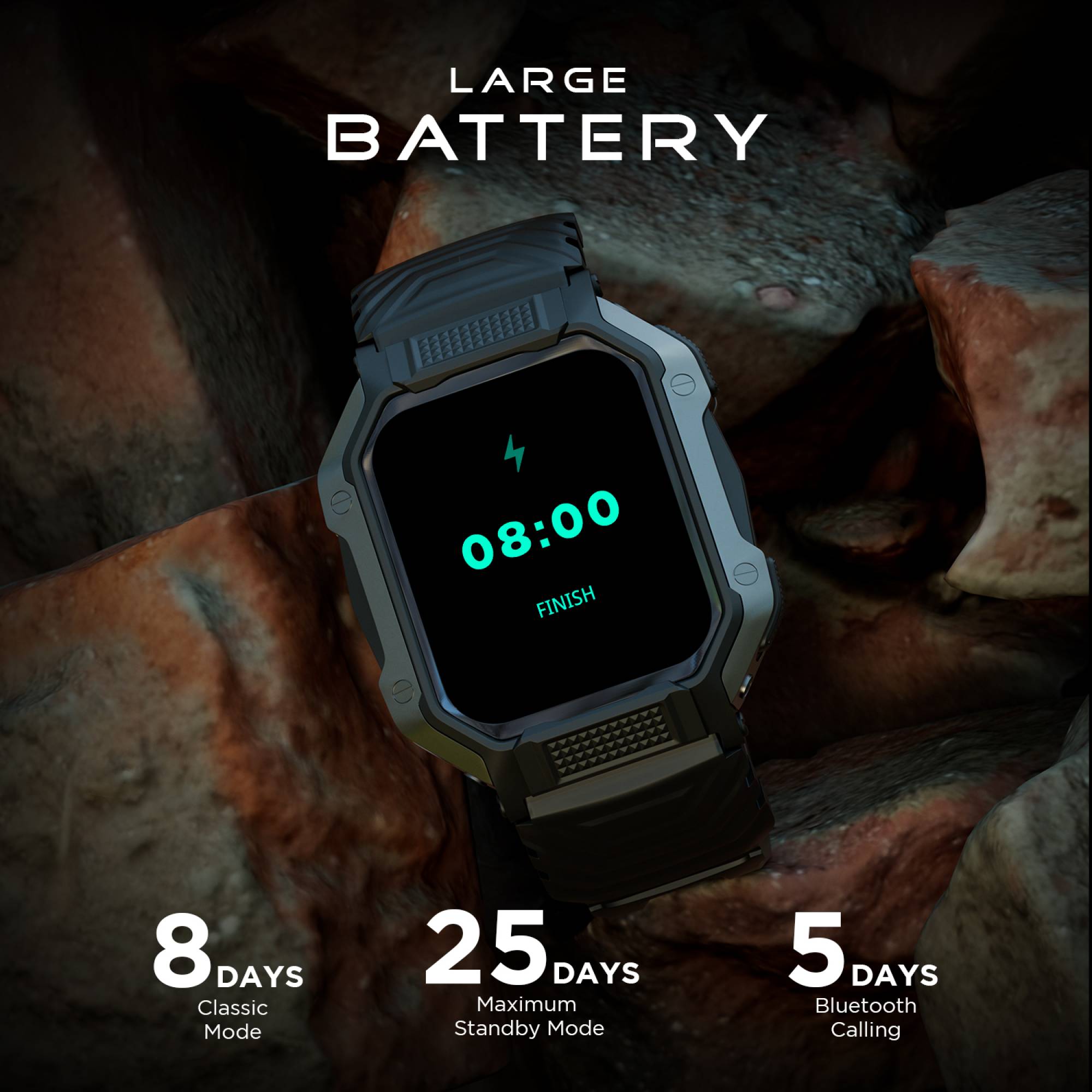 FIRE-BOLTT Shark Smartwatch with Bluetooth Calling (46.4mm HD Display, IP67 Water Resistant, Black Strap)_11