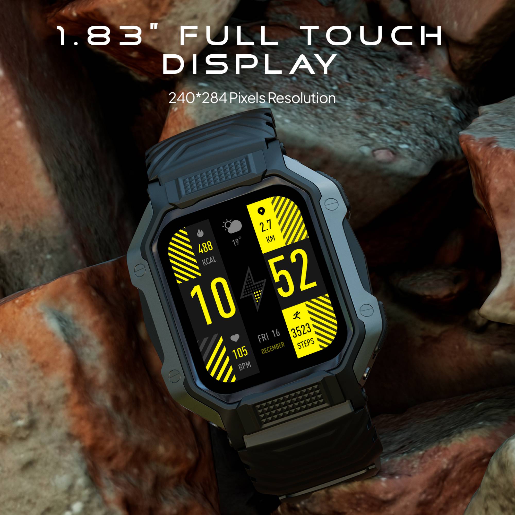 FIRE-BOLTT Shark Smartwatch with Bluetooth Calling (46.4mm HD Display, IP67 Water Resistant, Black Strap)_14