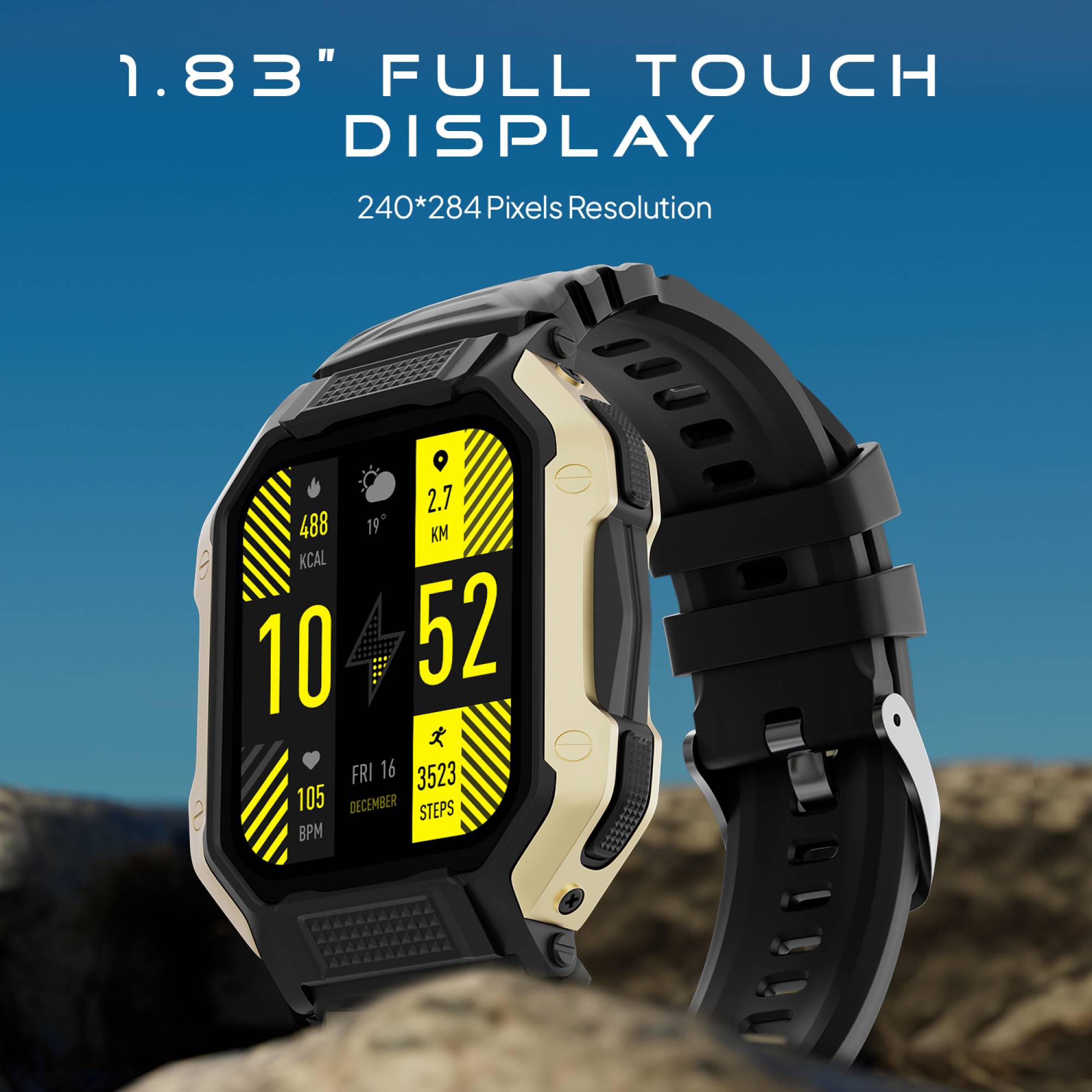 FIRE-BOLTT Shark Smartwatch with Bluetooth Calling (46.4mm HD Display, IP67 Water Resistant, Black Strap)_10