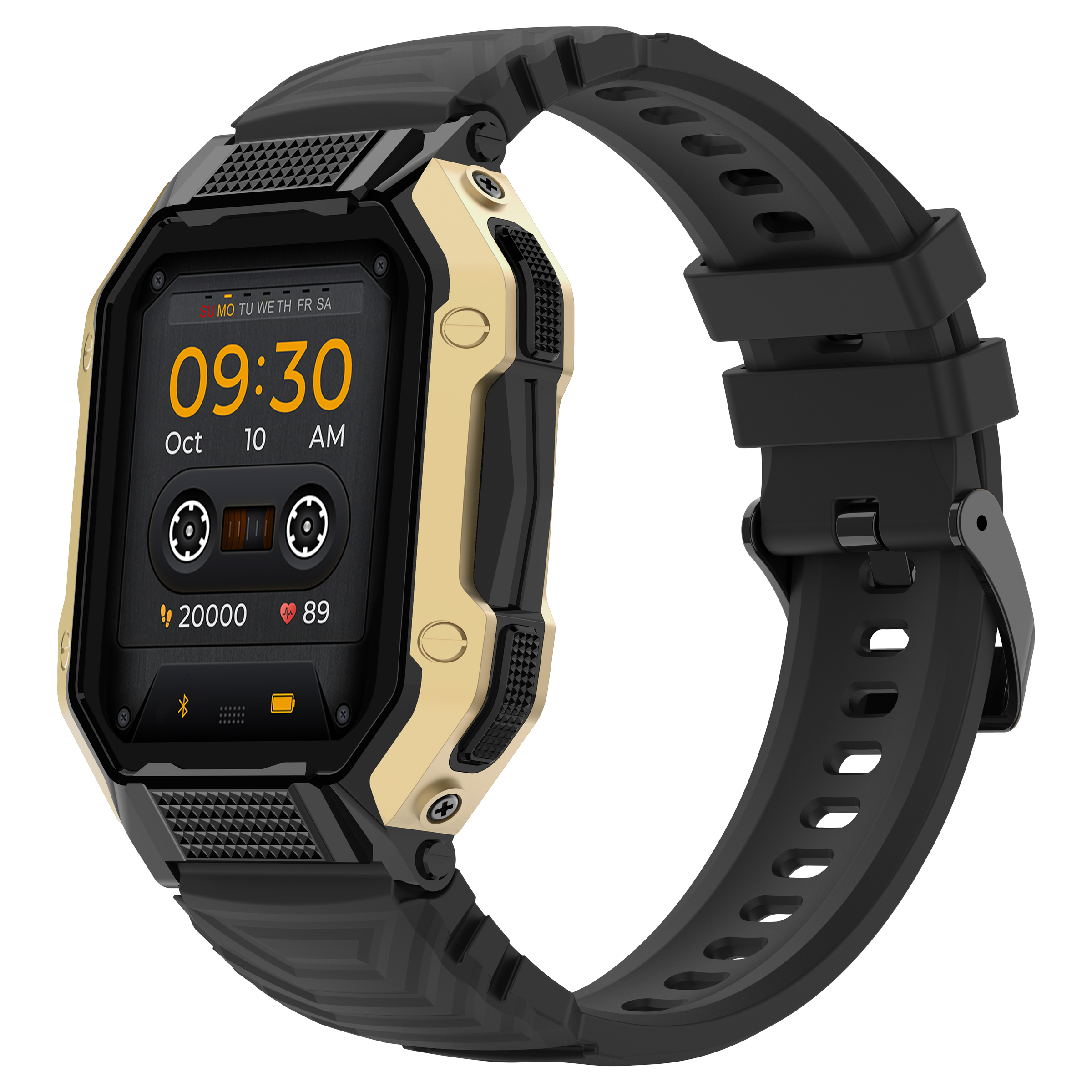 FIRE-BOLTT Shark Smartwatch with Bluetooth Calling (46.4mm HD Display, IP67 Water Resistant, Black Strap)_4