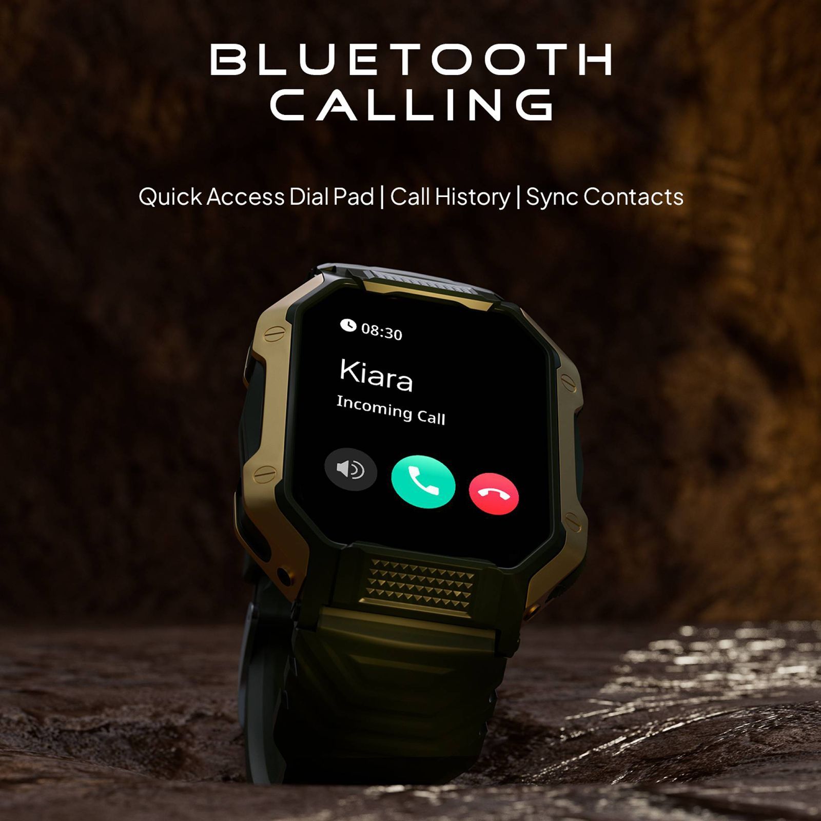 FIRE-BOLTT Shark Smartwatch with Bluetooth Calling (46.4mm HD Display, IP67 Water Resistant, Green Strap)_12