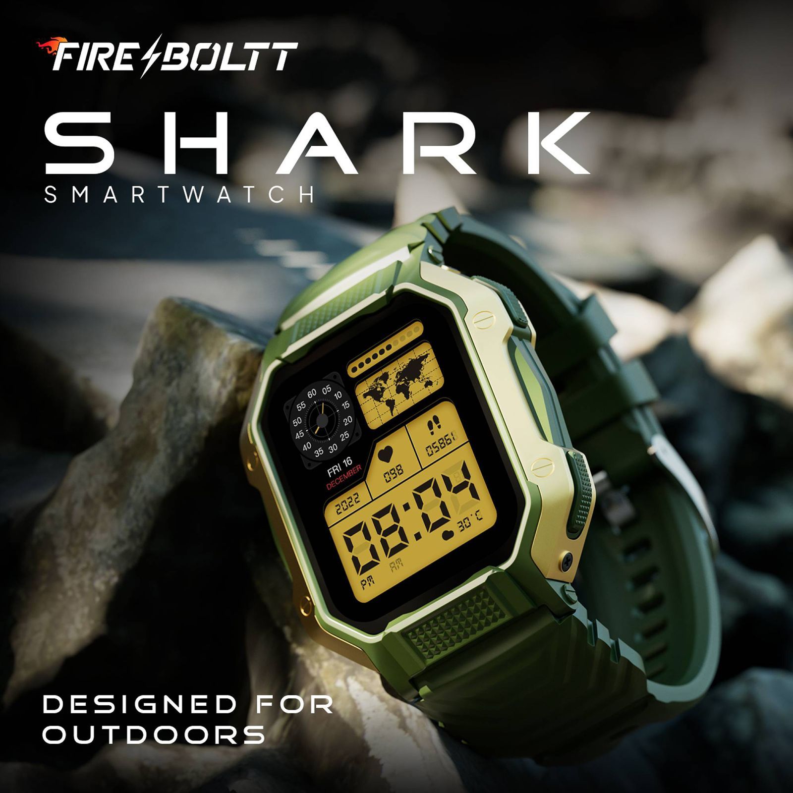 FIRE-BOLTT Shark Smartwatch with Bluetooth Calling (46.4mm HD Display, IP67 Water Resistant, Green Strap)_16