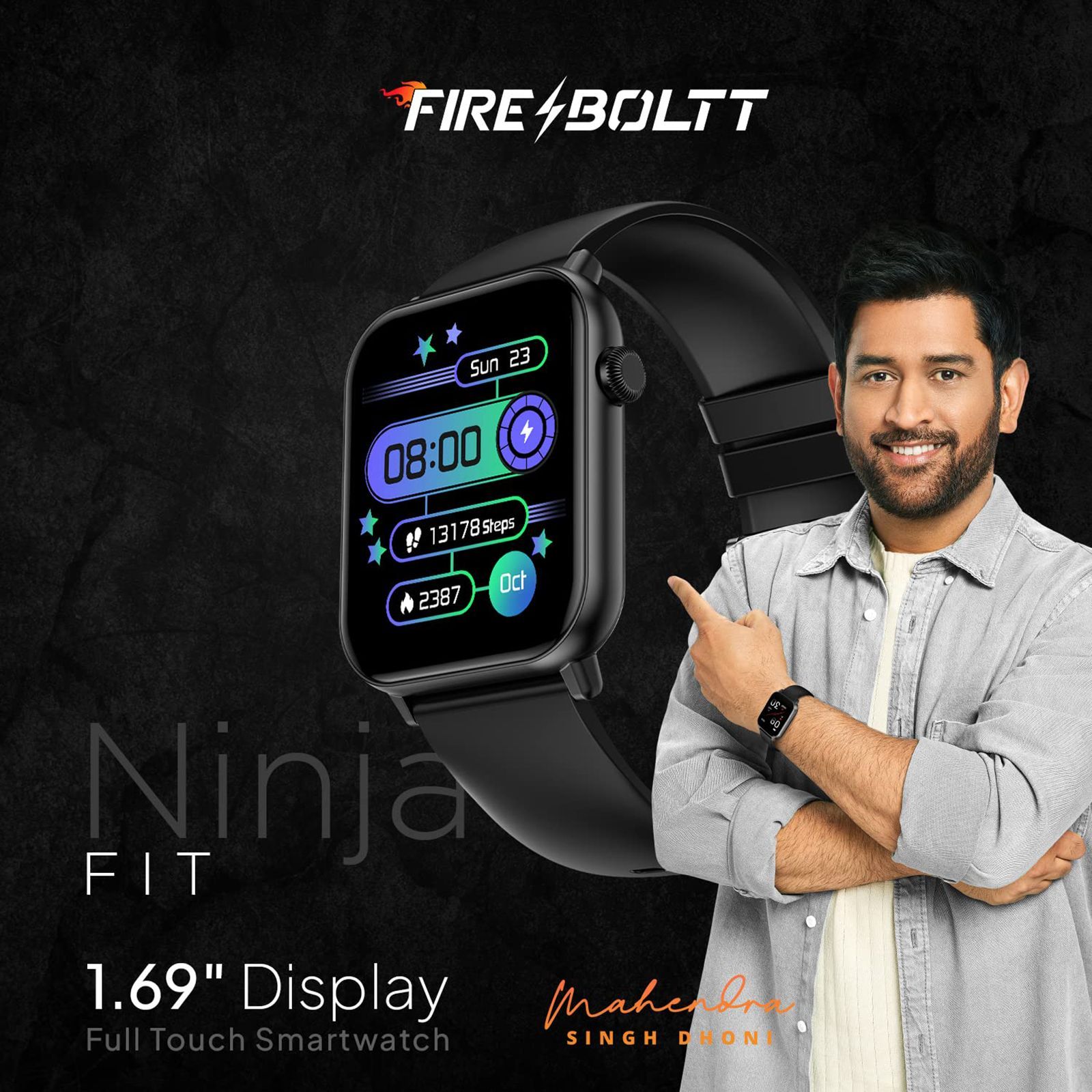 FIRE-BOLTT Ninja Fit BSW063 Smartwatch with Activity Tracker (42.9mm HD Display, IP68 Water Resistant, Black Strap)_10