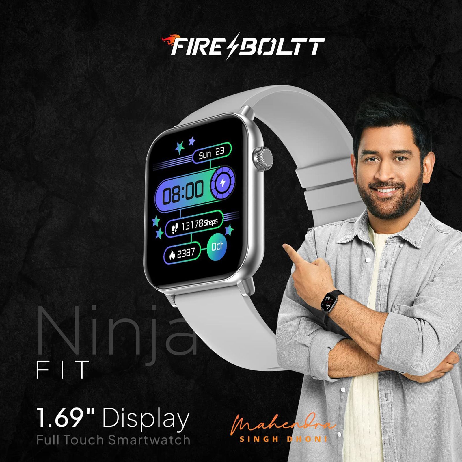 FIRE-BOLTT Ninja Fit BSW063 Smartwatch with Activity Tracker (42.9mm HD Display, IP68 Water Resistant, Grey Strap)_8