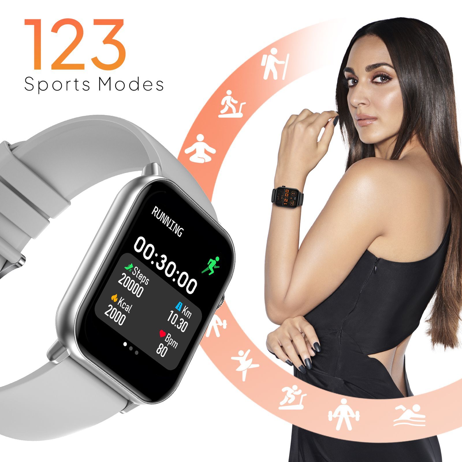 FIRE-BOLTT Ninja Fit BSW063 Smartwatch with Activity Tracker (42.9mm HD Display, IP68 Water Resistant, Grey Strap)_11