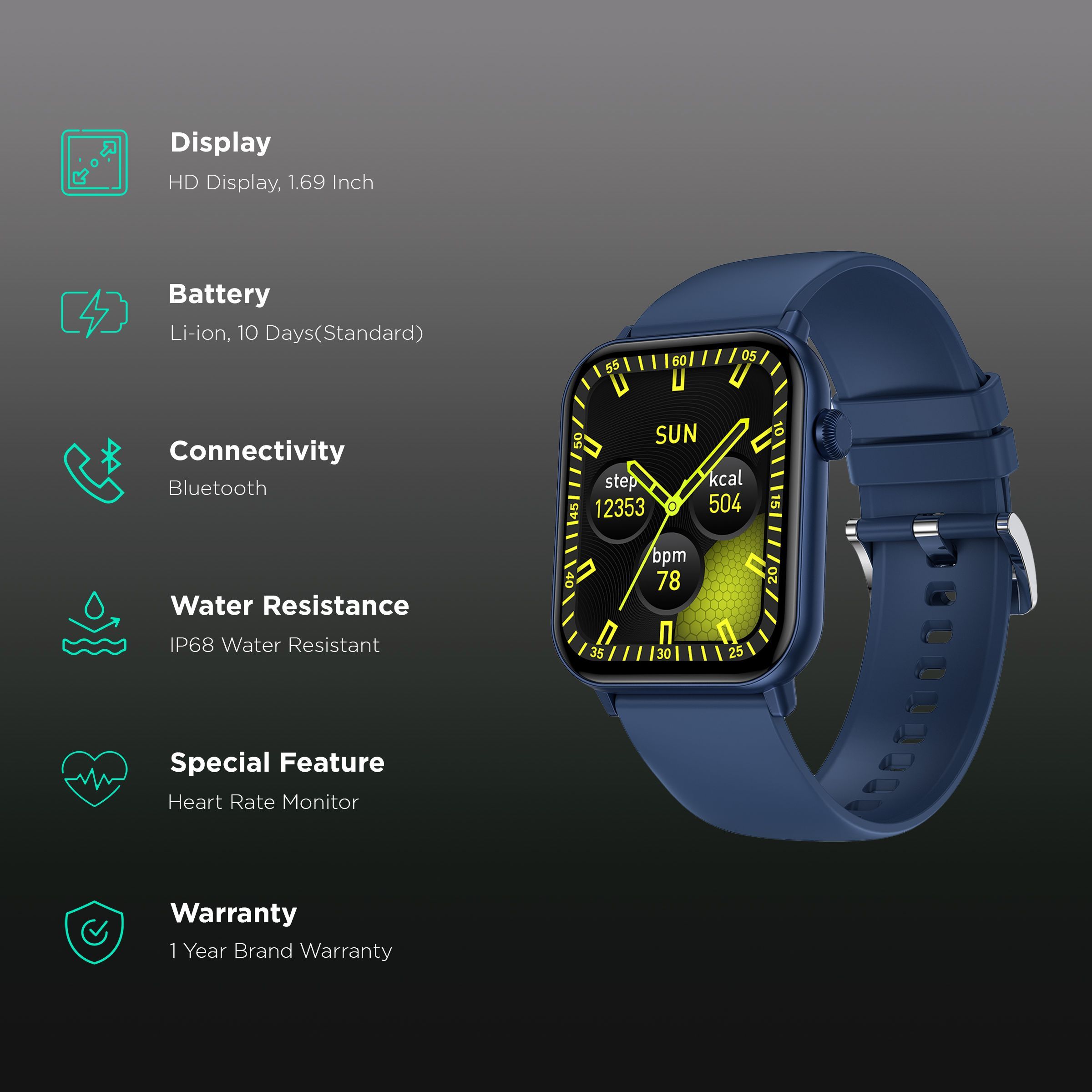 FIRE-BOLTT Ninja Fit BSW063 Smartwatch with Activity Tracker (42.9mm HD Display, IP68 Water Resistant, Blue Strap) FIRE-BOLTT Ninja Fit BSW063 Smartwatch with Activity Tracker (42.9mm HD Display, IP68 Water Resistant, Blue Strap)_2