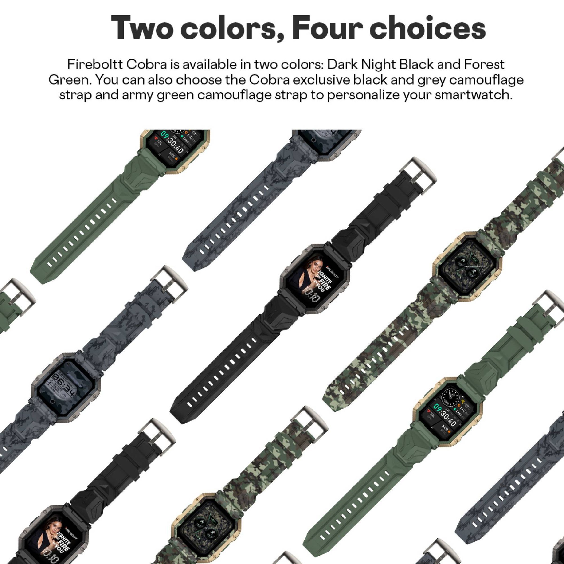 FIRE-BOLTT Cobra Smartwatch with Bluetooth Calling (45.21mm AMOLED Display, IP68 Water Resistant, Camo Green Strap)_9