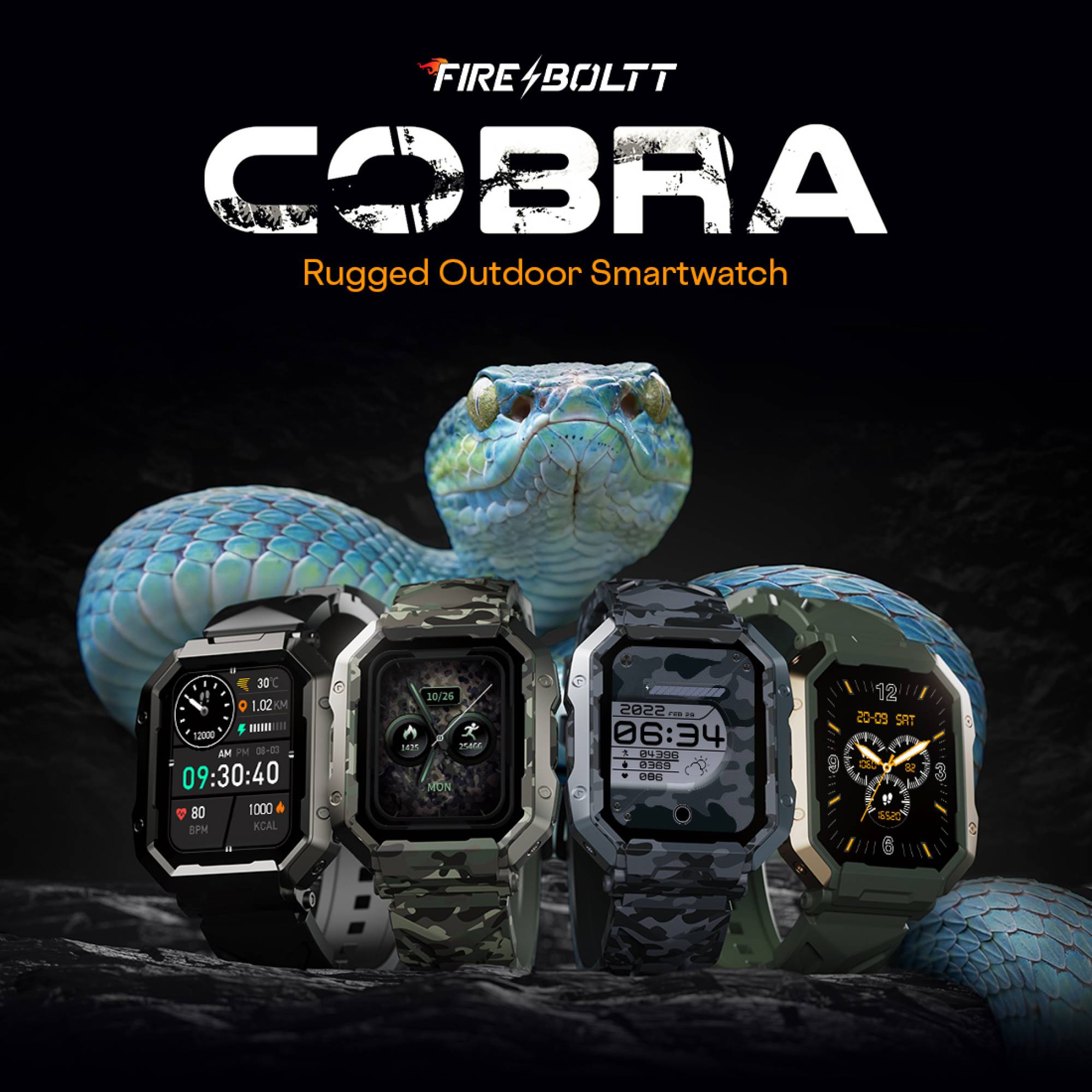 FIRE-BOLTT Cobra Smartwatch with Bluetooth Calling (45.21mm AMOLED Display, IP68 Water Resistant, Camo Green Strap)_10