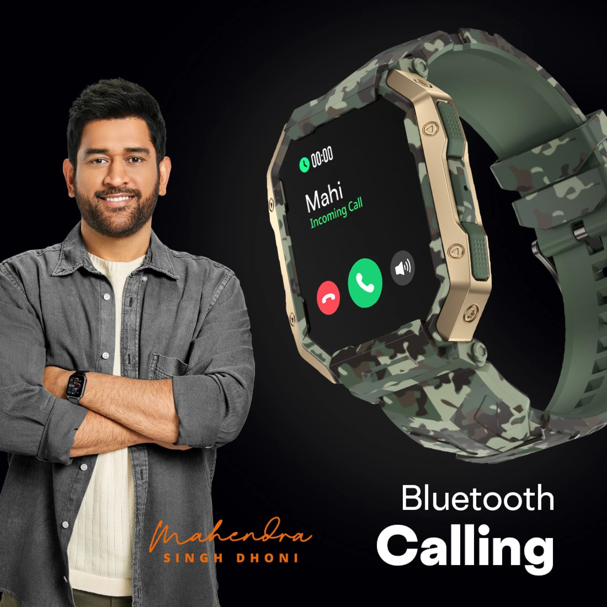 FIRE-BOLTT Cobra Smartwatch with Bluetooth Calling (45.21mm AMOLED Display, IP68 Water Resistant, Camo Green Strap)_12
