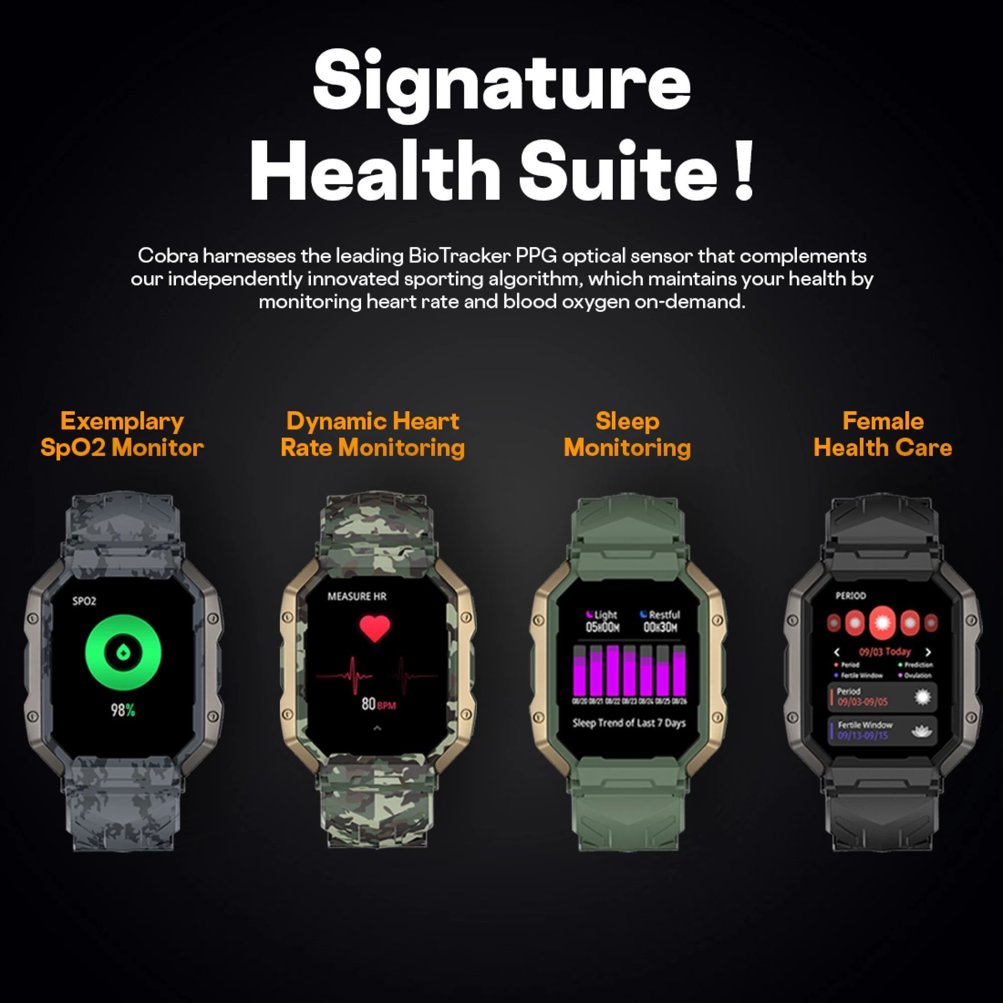 FIRE-BOLTT Cobra Smartwatch with Bluetooth Calling (45.21mm AMOLED Display, IP68 Water Resistant, Camo Green Strap)_15