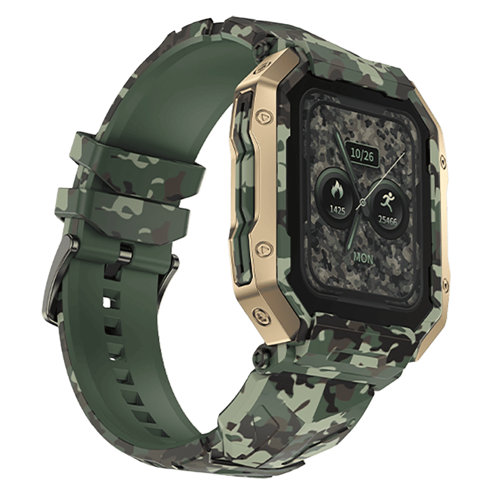 FIRE-BOLTT Cobra Smartwatch with Bluetooth Calling (45.21mm AMOLED Display, IP68 Water Resistant, Camo Green Strap)_4