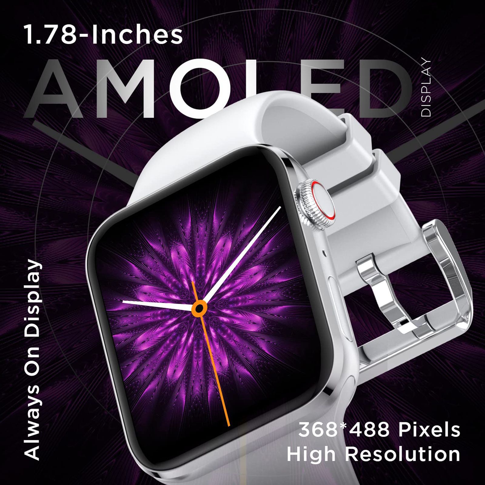 FIRE-BOLTT Visionary Smartwatch with Bluetooth Calling (45mm AMOLED Display, IP68 Water Resistant, Silver Strap)_13