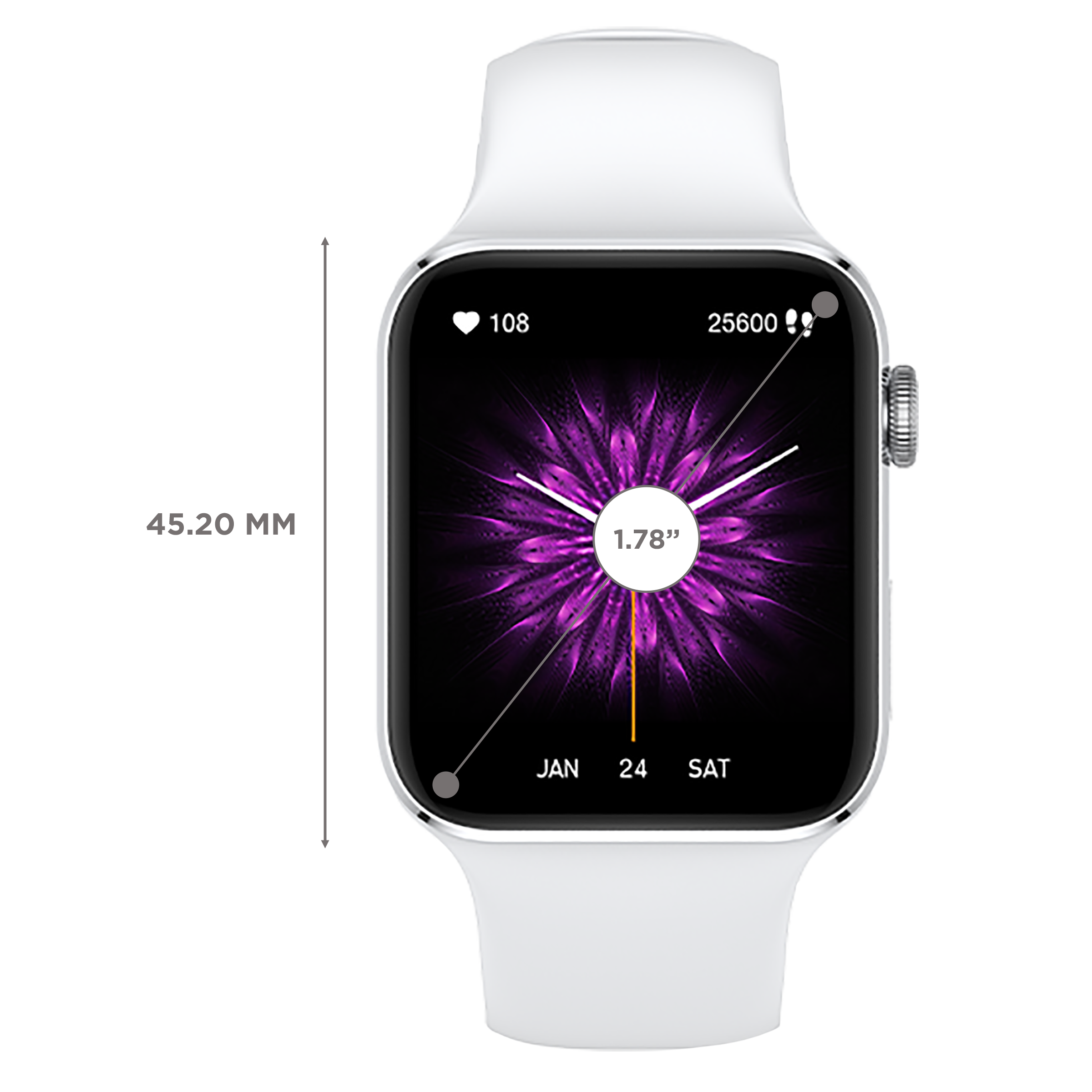 FIRE-BOLTT Visionary Smartwatch with Bluetooth Calling (45mm AMOLED Display, IP68 Water Resistant, Silver Strap)_3