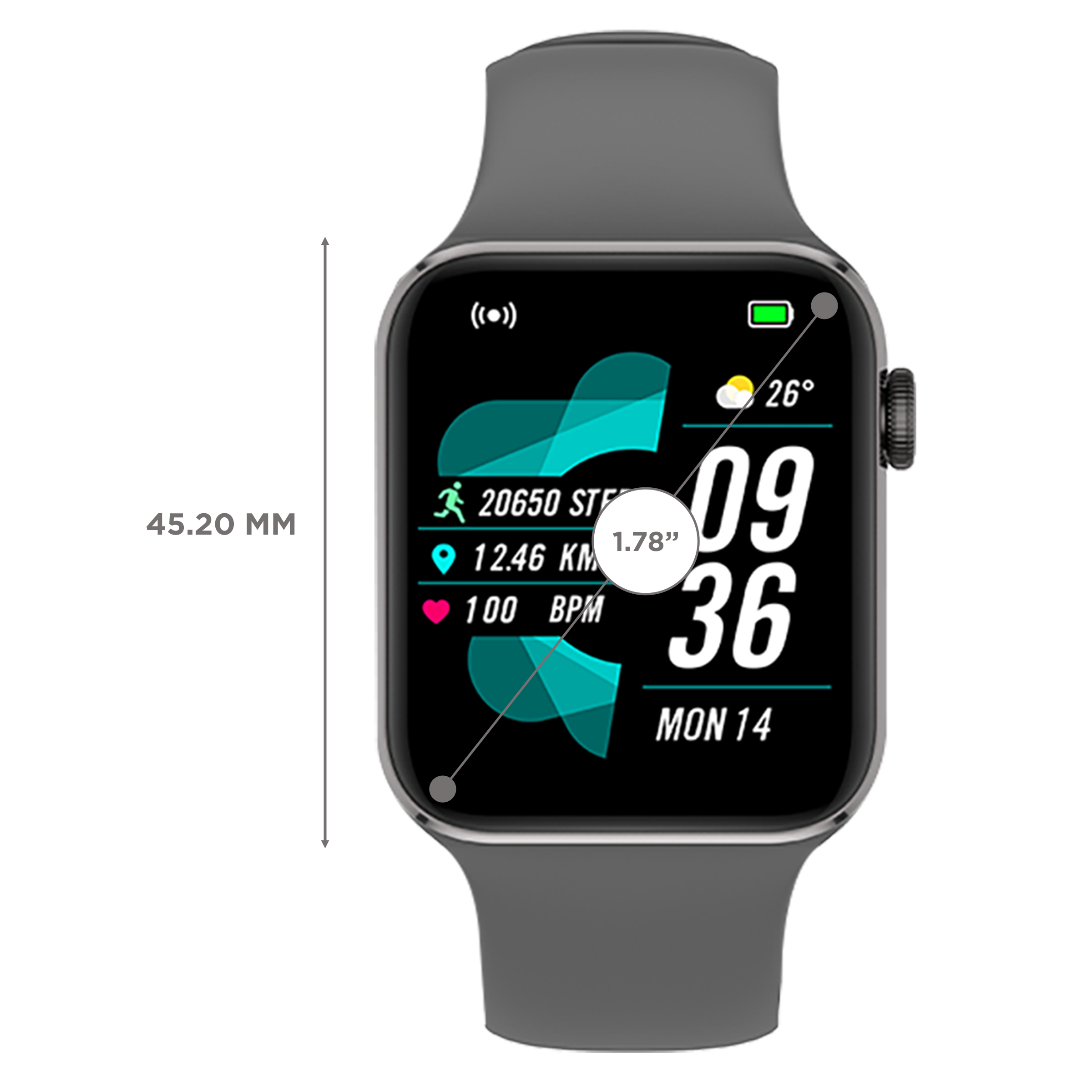 FIRE-BOLTT Visionary Smartwatch with Bluetooth Calling (45mm AMOLED Display, IP68 Water Resistant, Dark Grey Strap) FIRE-BOLTT Visionary Smartwatch with Bluetooth Calling (45mm AMOLED Display, IP68 Water Resistant, Dark Grey Strap)_3