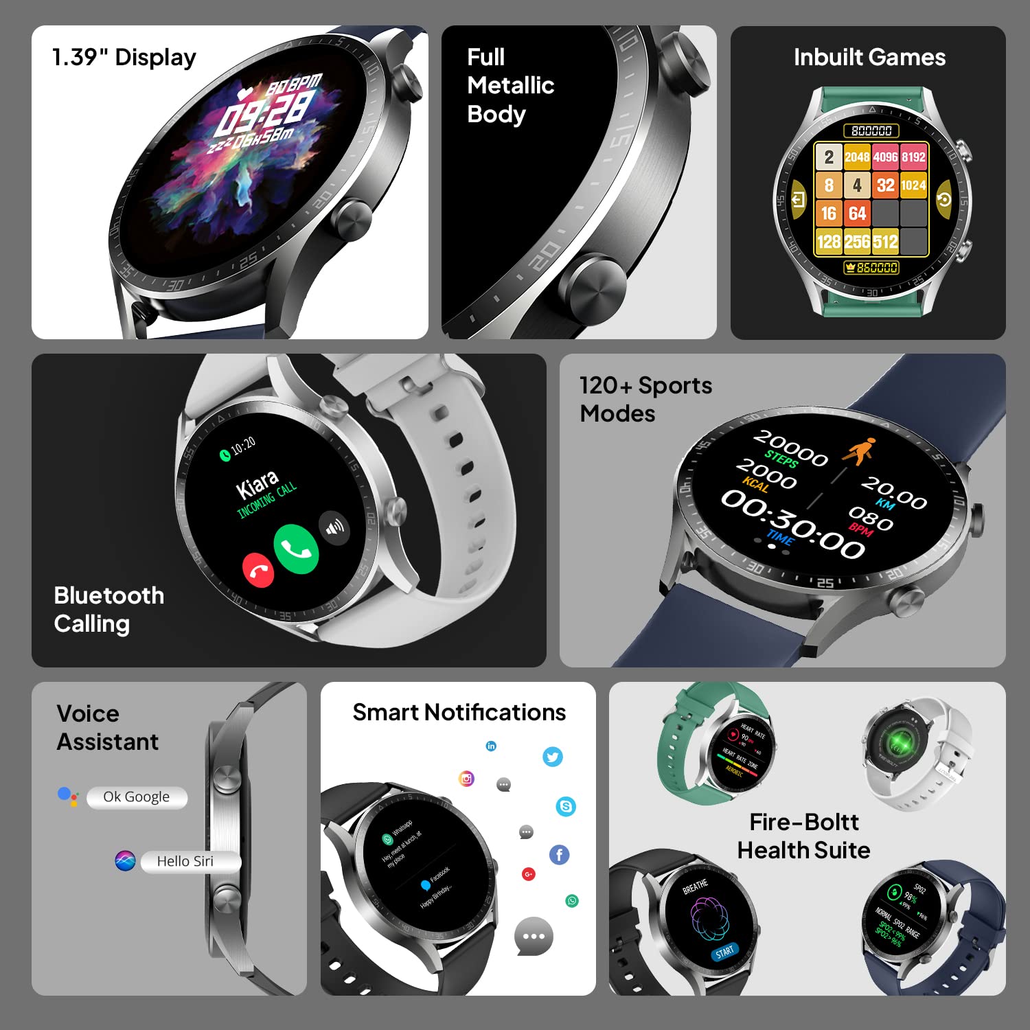 FIRE-BOLTT Talk 2 Pro Smartwatch with Bluetooth Calling (35.3mm TFT LCD Display, IP68 Water Resistant, Navy Blue Strap)_7