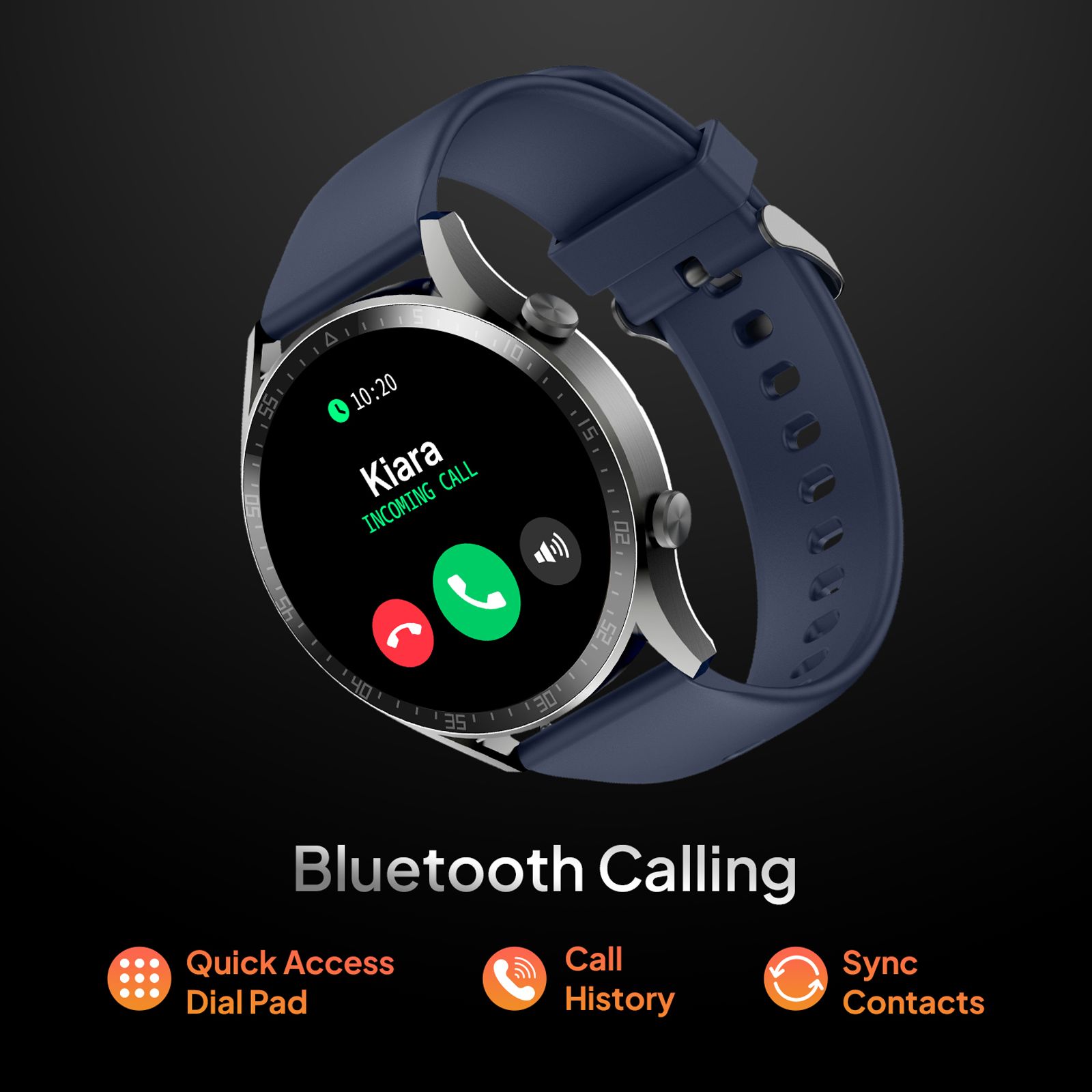 FIRE-BOLTT Talk 2 Pro Smartwatch with Bluetooth Calling (35.3mm TFT LCD Display, IP68 Water Resistant, Navy Blue Strap)_15
