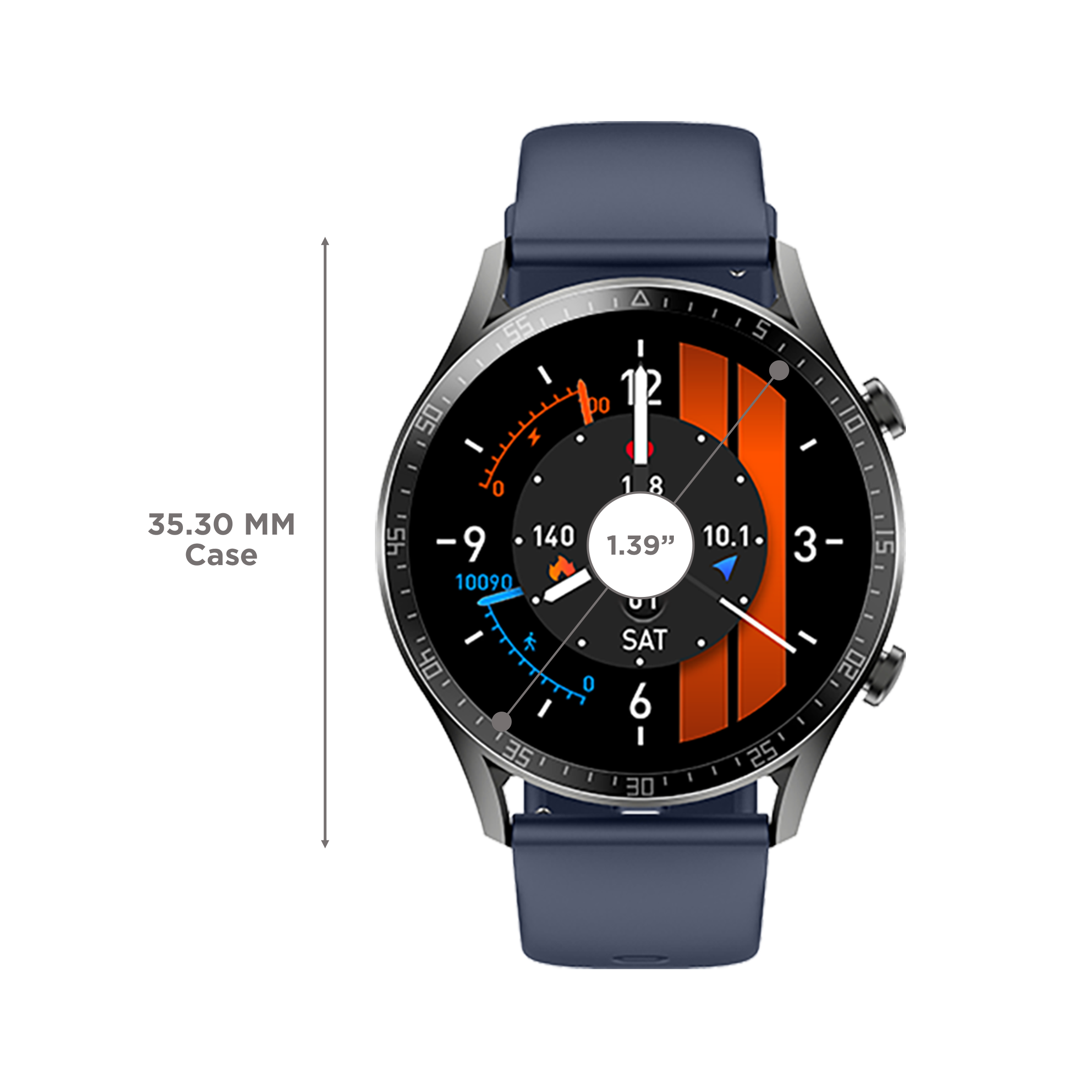 FIRE-BOLTT Talk 2 Pro Smartwatch with Bluetooth Calling (35.3mm TFT LCD Display, IP68 Water Resistant, Navy Blue Strap)_3