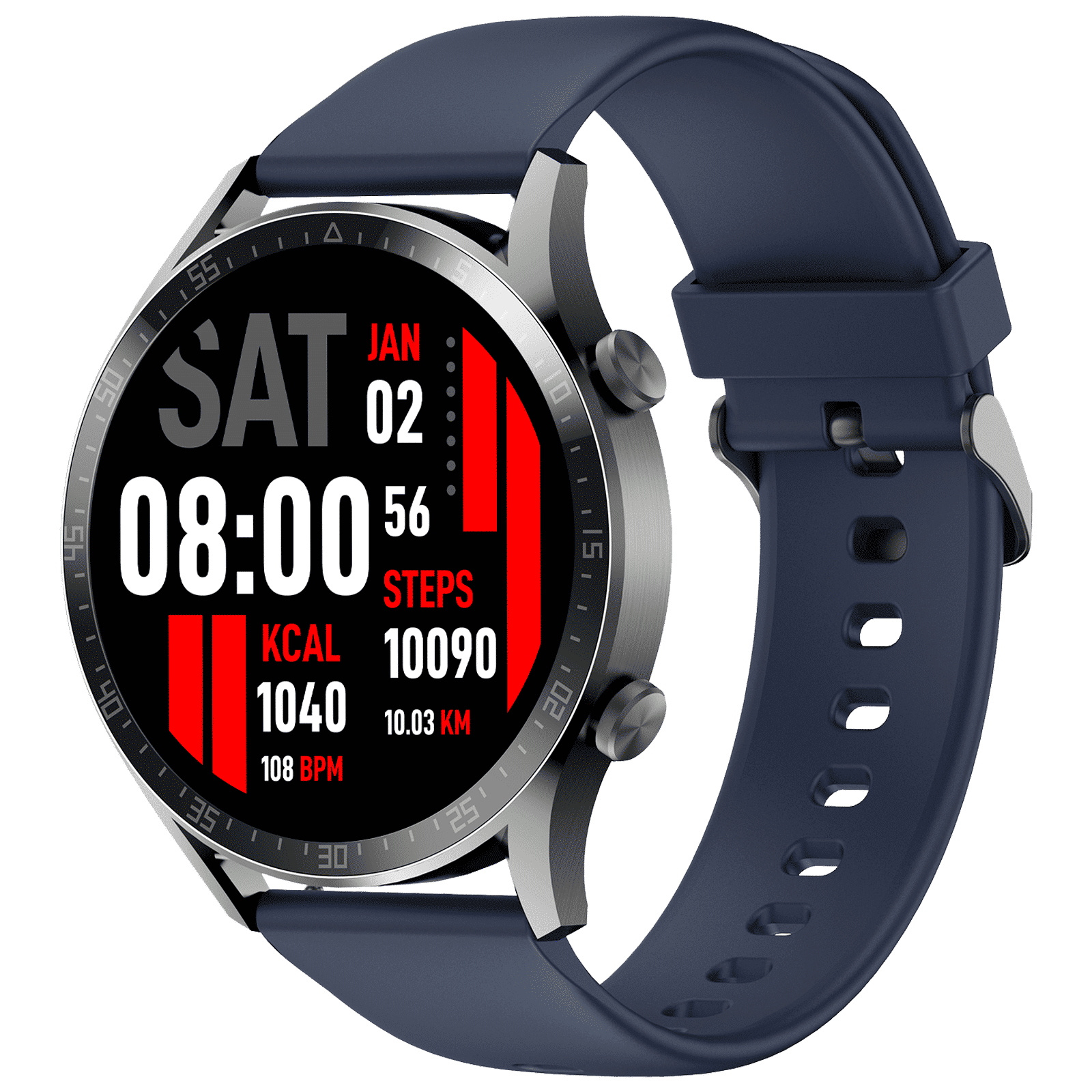 FIRE-BOLTT Talk 2 Pro Smartwatch with Bluetooth Calling (35.3mm TFT LCD Display, IP68 Water Resistant, Navy Blue Strap)_4