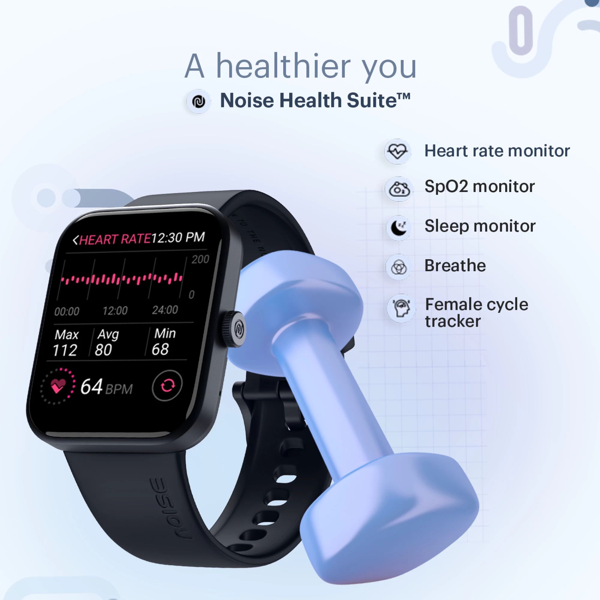 noise ColorFit Caliber Buzz Smartwatch with Bluetooth Calling (42.9mm TFT Display, IP68 Water Resistant, Midnight Blue Strap)_7