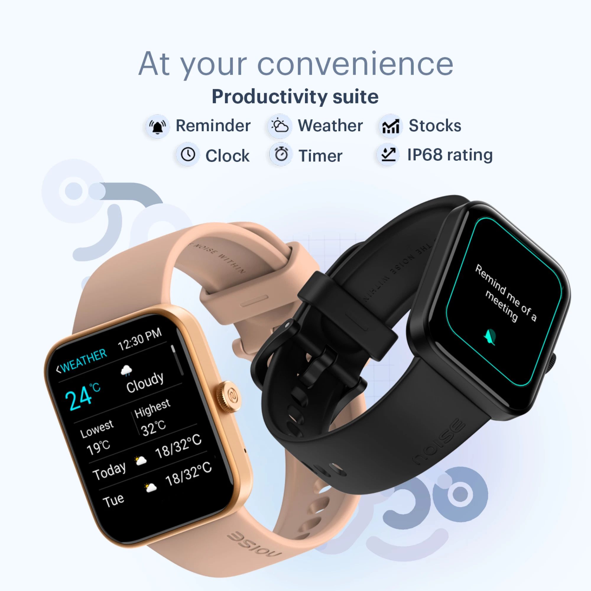 noise ColorFit Caliber Buzz Smartwatch with Bluetooth Calling (42.9mm TFT Display, IP68 Water Resistant, Midnight Blue Strap)_11