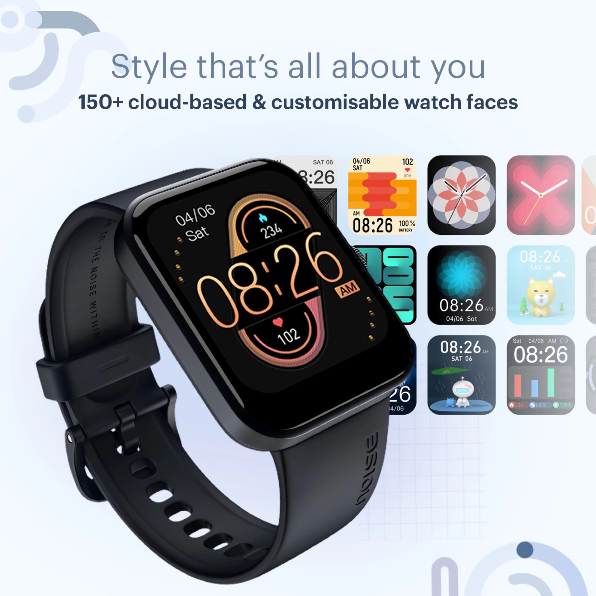 noise ColorFit Caliber Buzz Smartwatch with Bluetooth Calling (42.9mm TFT Display, IP68 Water Resistant, Midnight Blue Strap)_12