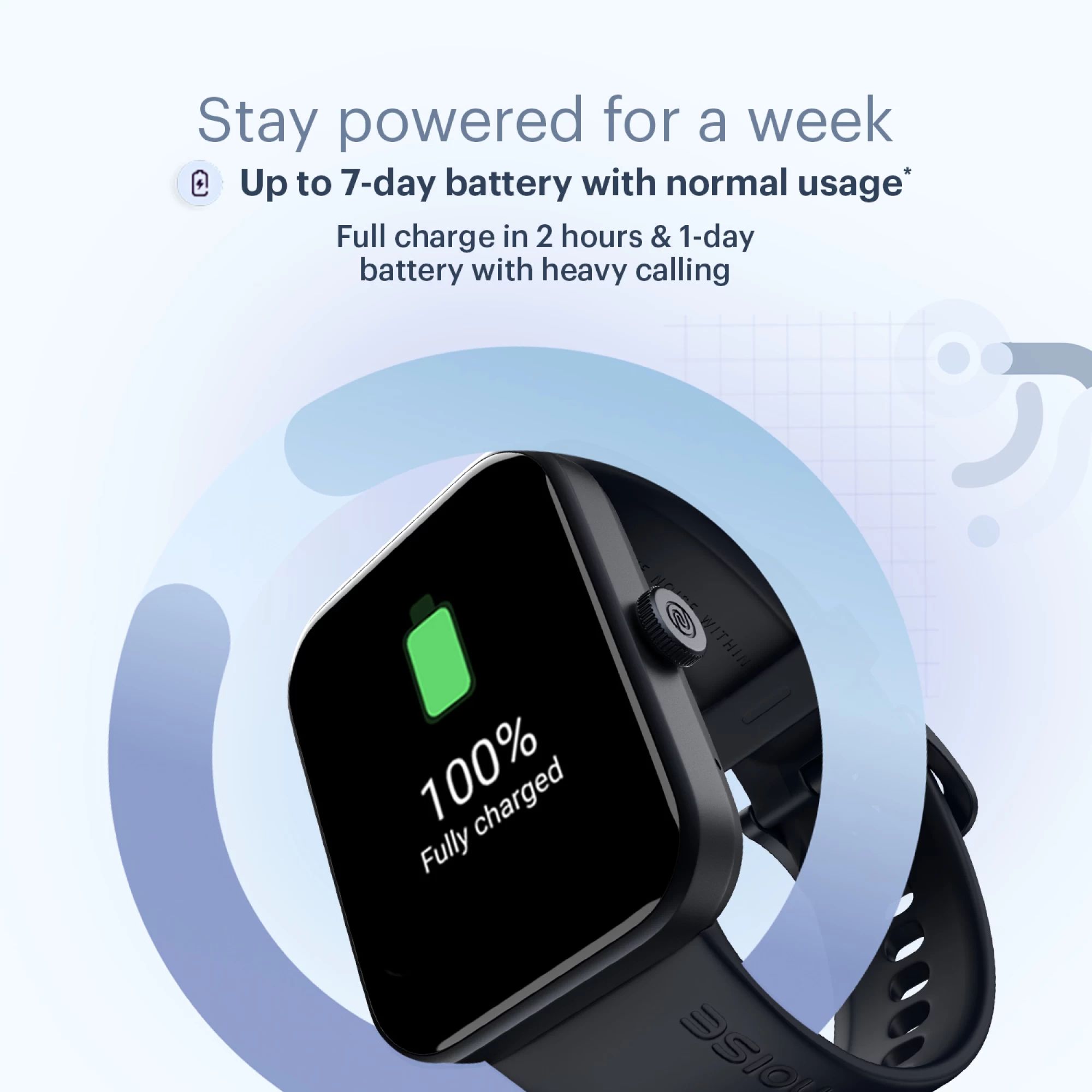 noise ColorFit Caliber Buzz Smartwatch with Bluetooth Calling (42.9mm TFT Display, IP68 Water Resistant, Jet Black Strap)_6