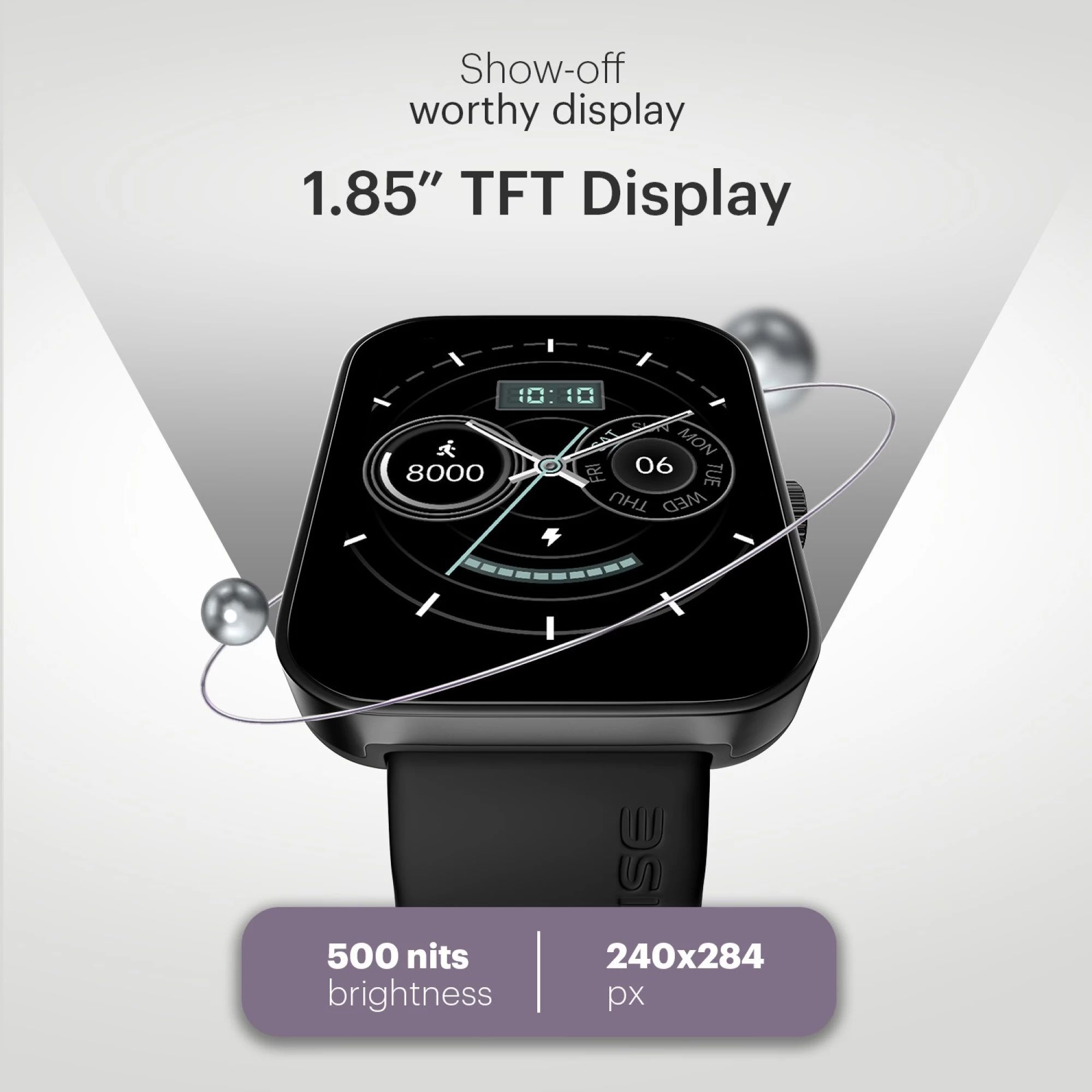 noise ColorFit Caliber 2 Buzz Smartwatch with Bluetooth Calling (46.9mm TFT LCD Display, IP68 Water Resistant, Jet Black Strap)_10