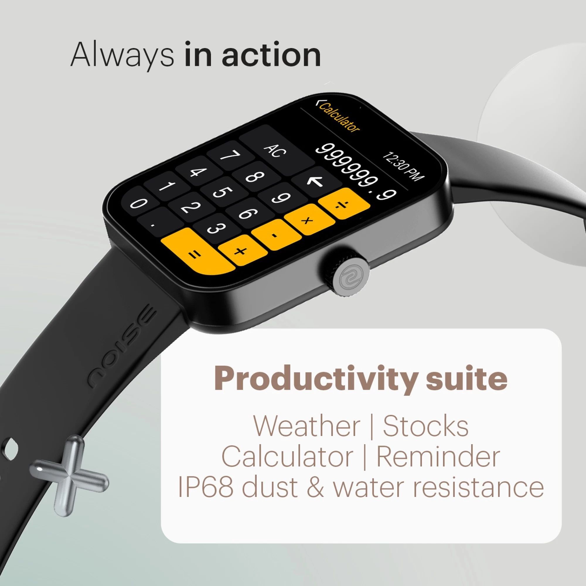 noise ColorFit Caliber 2 Buzz Smartwatch with Bluetooth Calling (46.9mm TFT LCD Display, IP68 Water Resistant, Jet Black Strap)_11