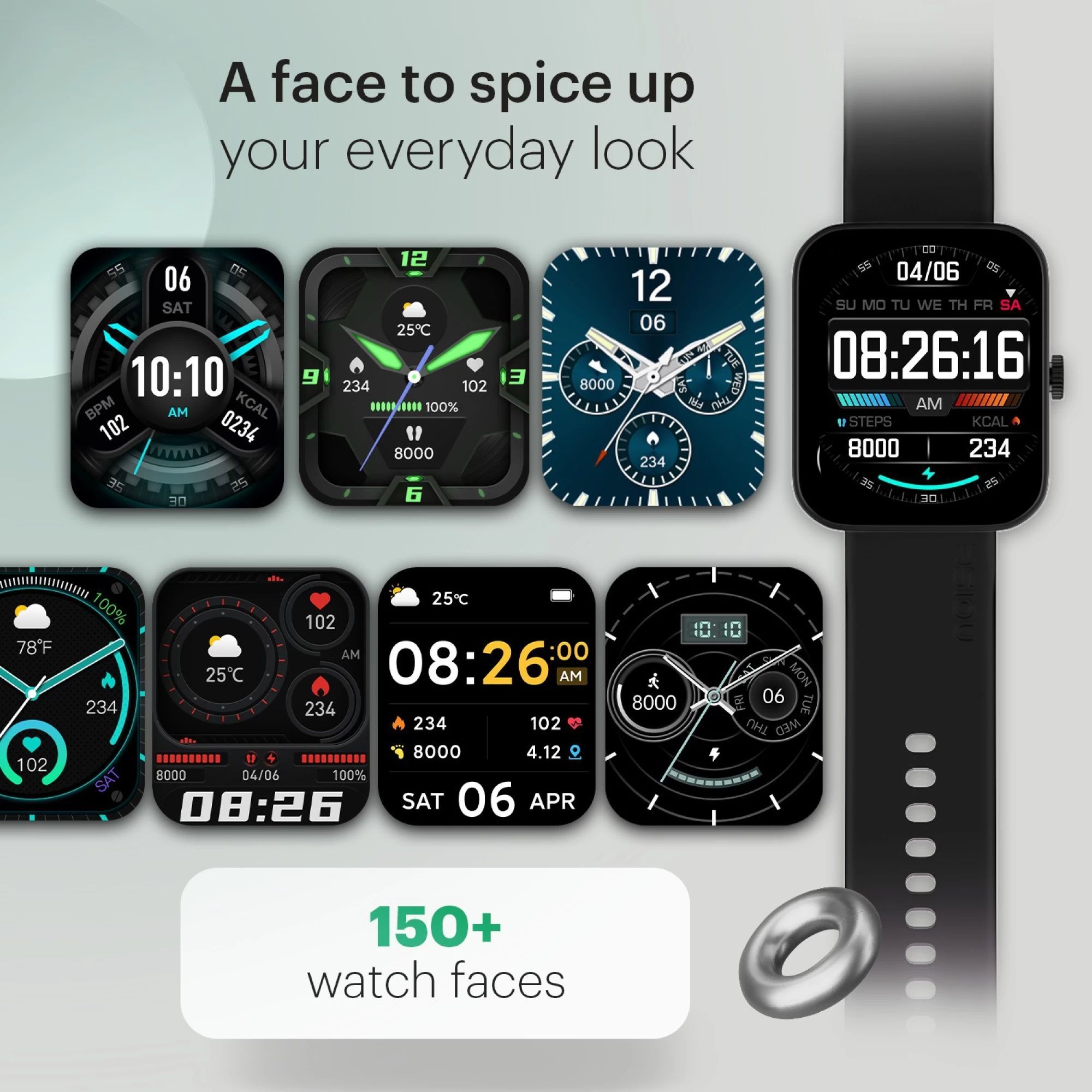 noise ColorFit Caliber 2 Buzz Smartwatch with Bluetooth Calling (46.9mm TFT LCD Display, IP68 Water Resistant, Jet Black Strap)_12