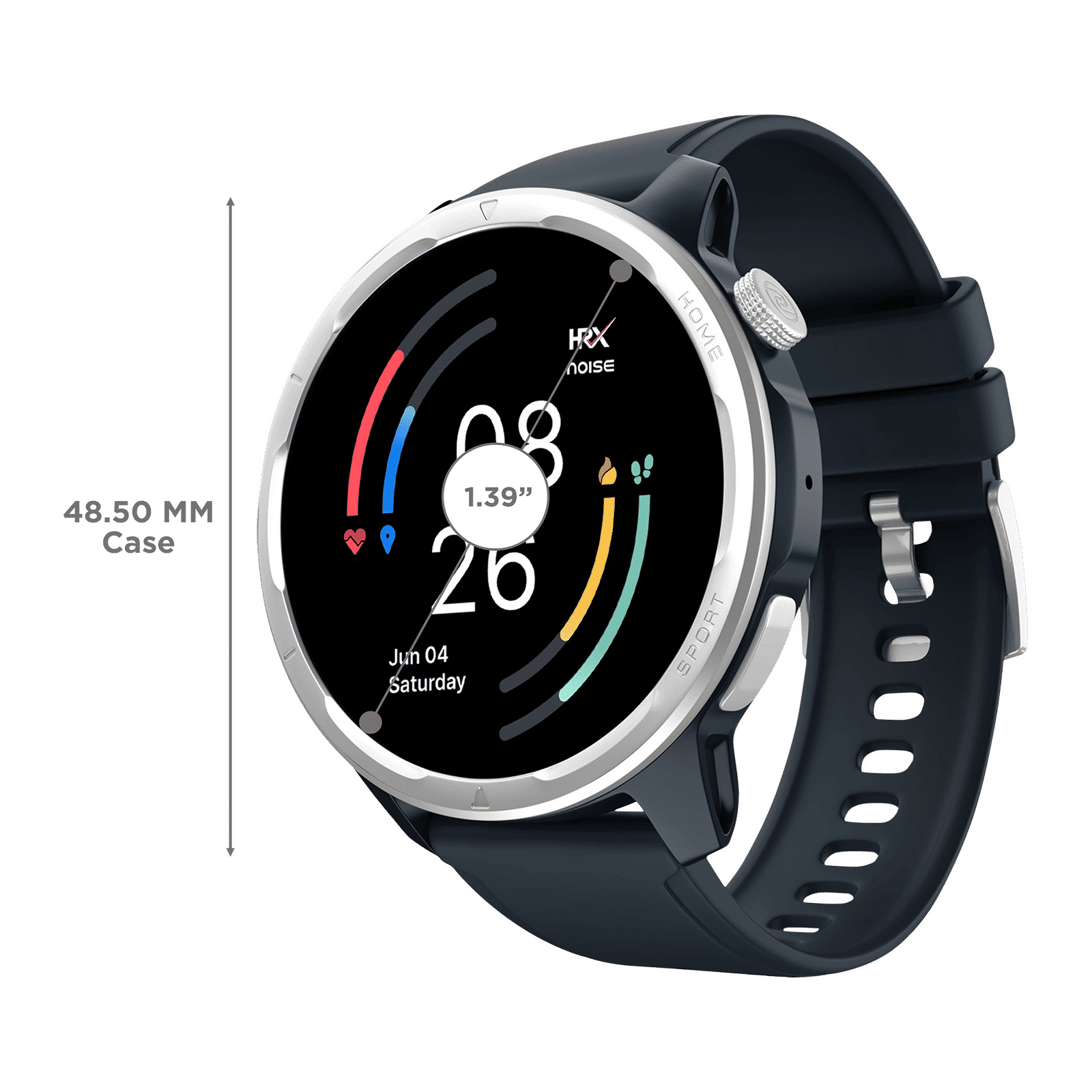 noise HRX Bounce Smartwatch with Bluetooth Calling (35.3mm TFT Display, IP67 Water Resistant, Midnight Blue Strap)_3
