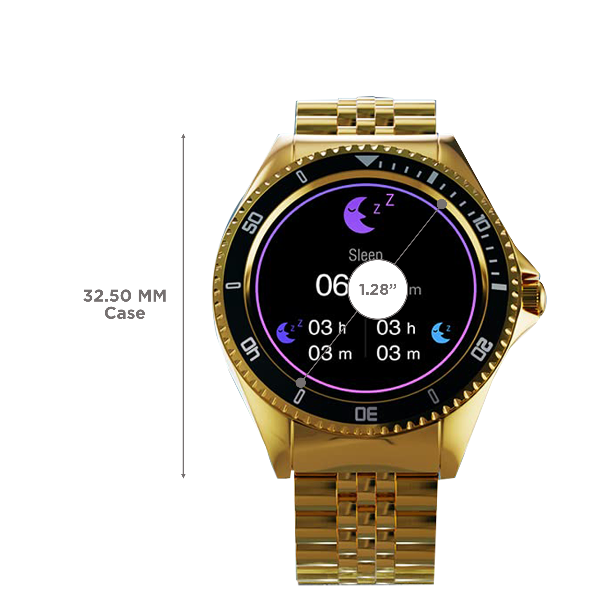 Fire-Boltt Quantum Smartwatch with Bluetooth Calling (32.5mm HD Display, IP67 Water Resistant, Raven Gold Strap)_3