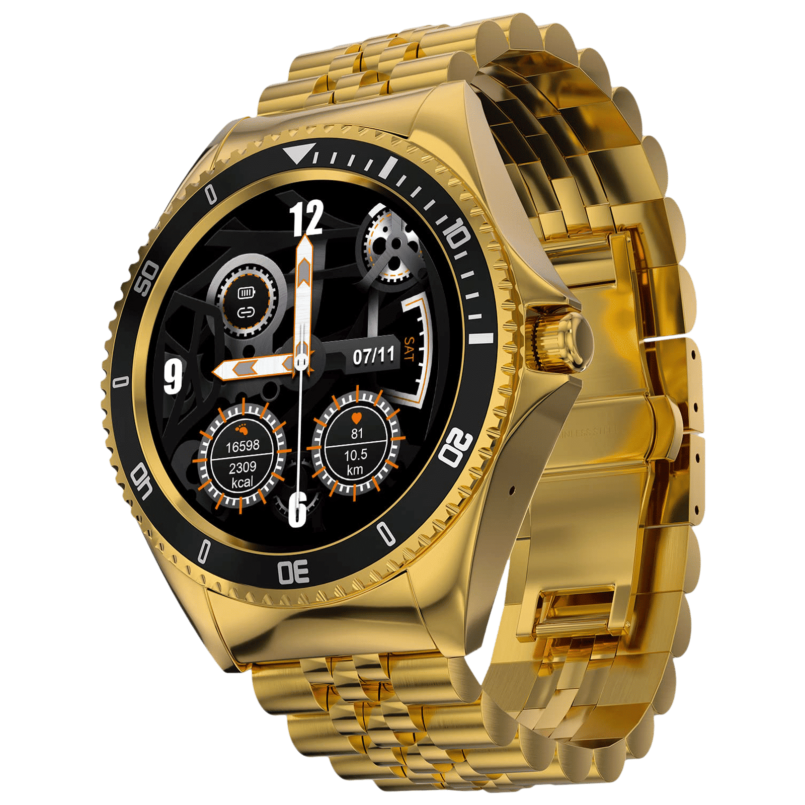 Fire-Boltt Quantum Smartwatch with Bluetooth Calling (32.5mm HD Display, IP67 Water Resistant, Raven Gold Strap)_4
