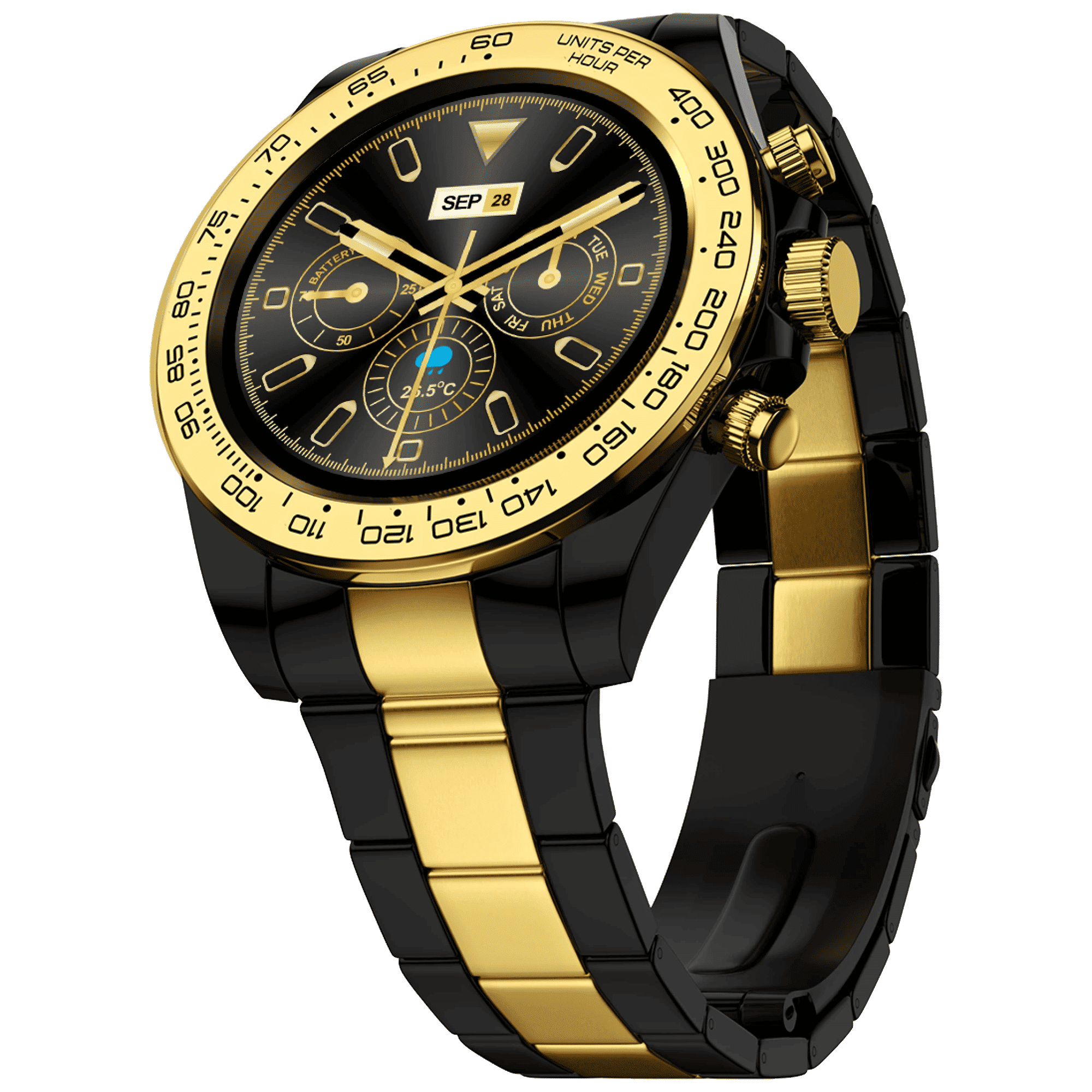 Fire-Boltt Blizzard Smartwatch with Bluetooth Calling (32.5mm HD Display, IP67 Water Resistant, Gold Black Strap)_6