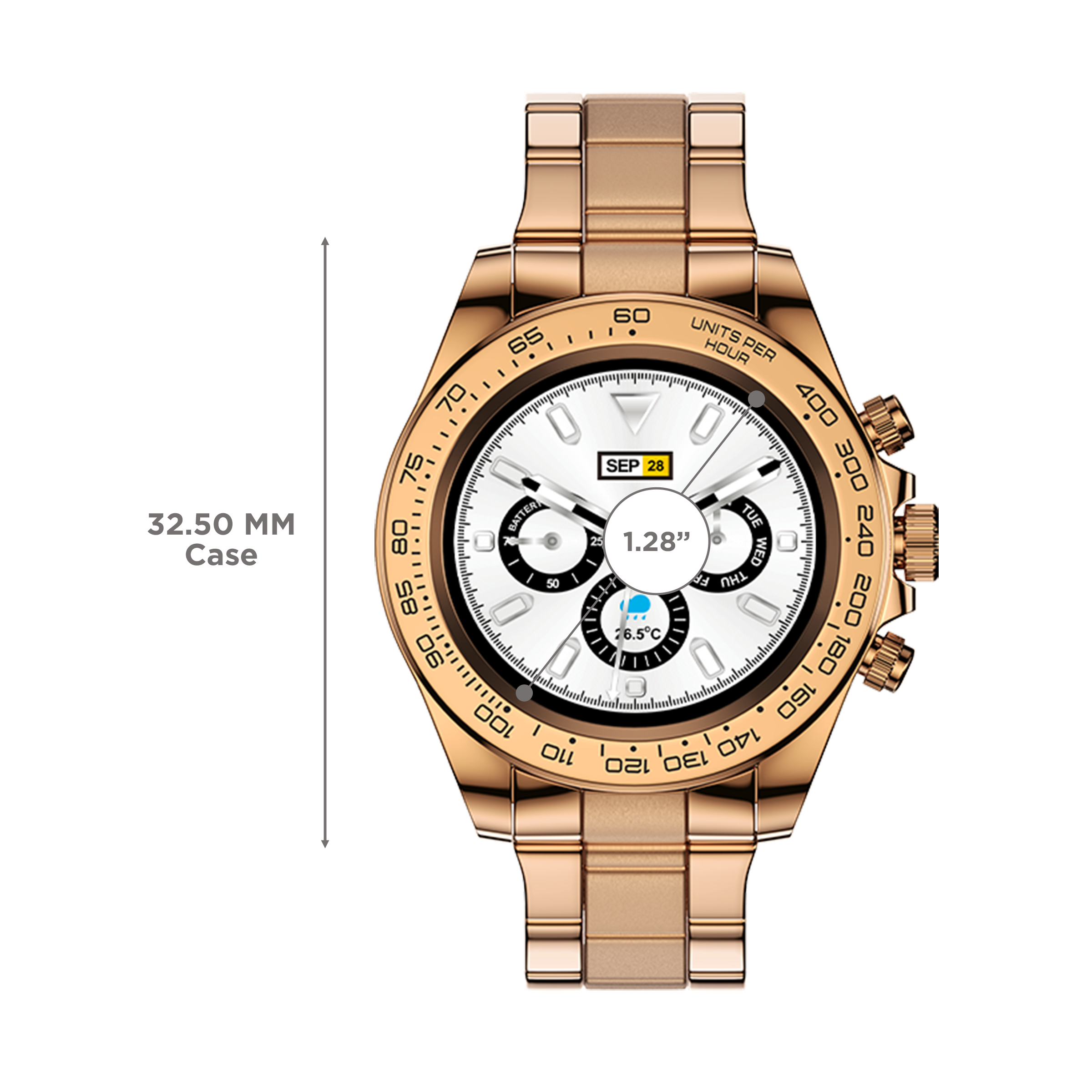 Fire-Boltt Blizzard Smartwatch with Bluetooth Calling (32.5mm HD Display, IP67 Water Resistant, Rose Gold Strap)_3