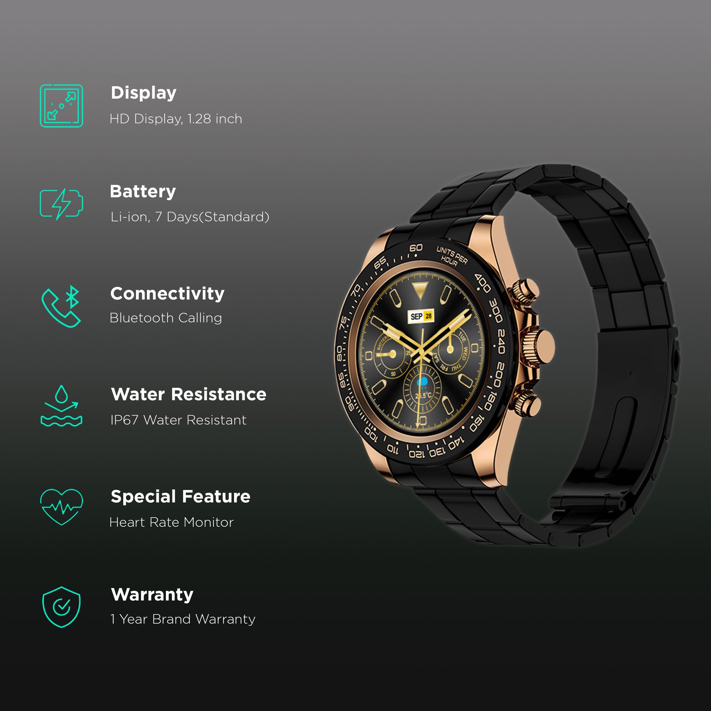 Fire-Boltt Blizzard Smartwatch with Bluetooth Calling (32.5mm HD Display, IP67 Water Resistant, Black Strap)_2