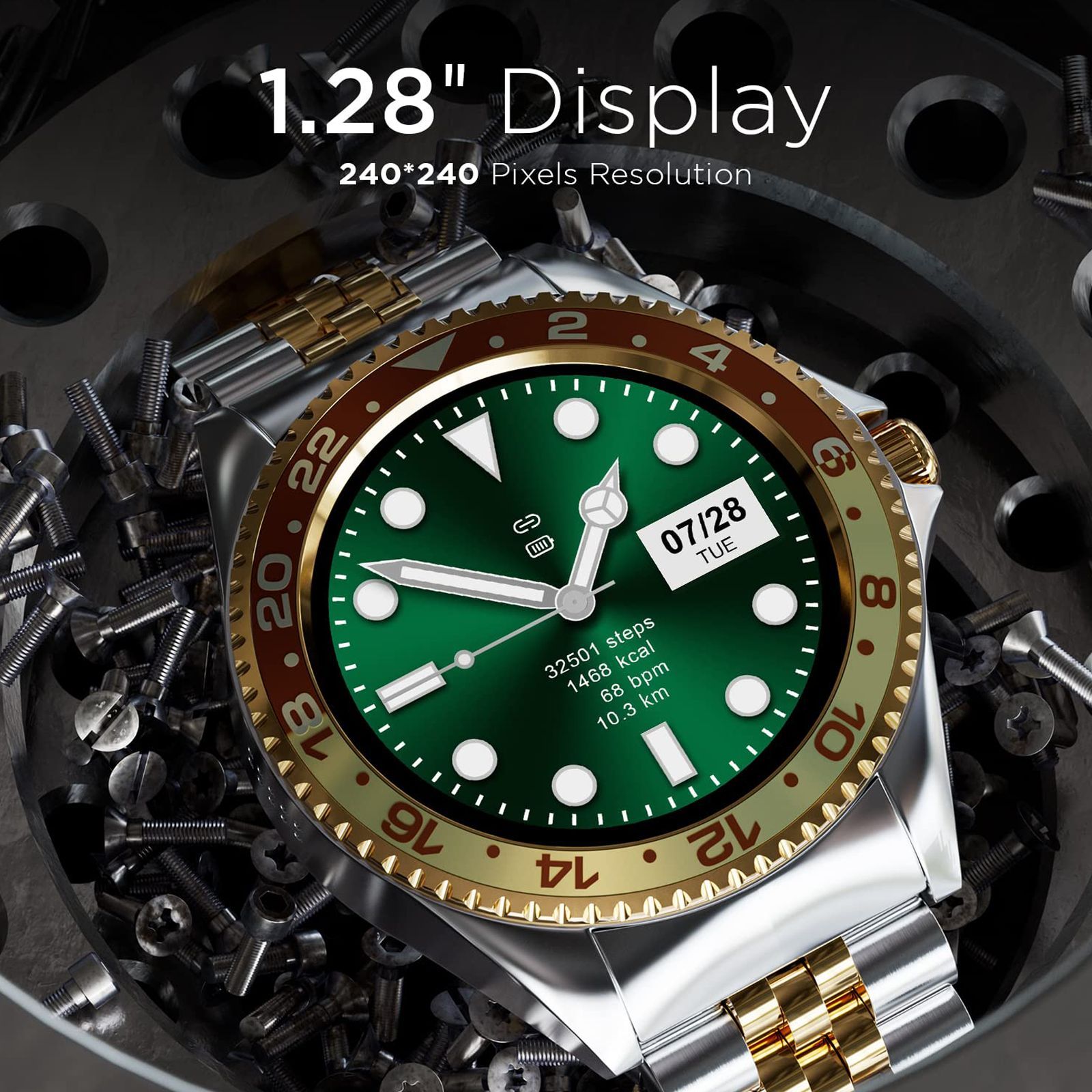 Fire-Boltt Quantum Smartwatch with Bluetooth Calling (32.5mm HD Display, IP67 Water Resistant, Mocha Gold Strap)_9