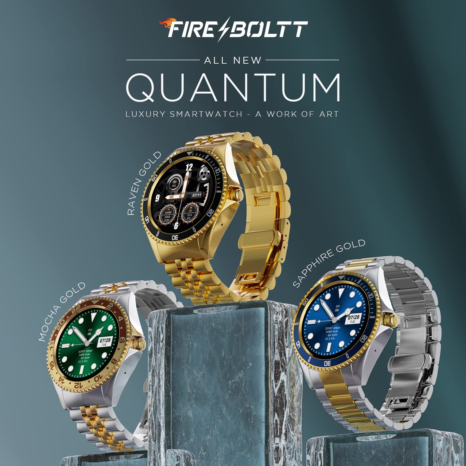 Fire-Boltt Quantum Smartwatch with Bluetooth Calling (32.5mm HD Display, IP67 Water Resistant, Mocha Gold Strap)_11