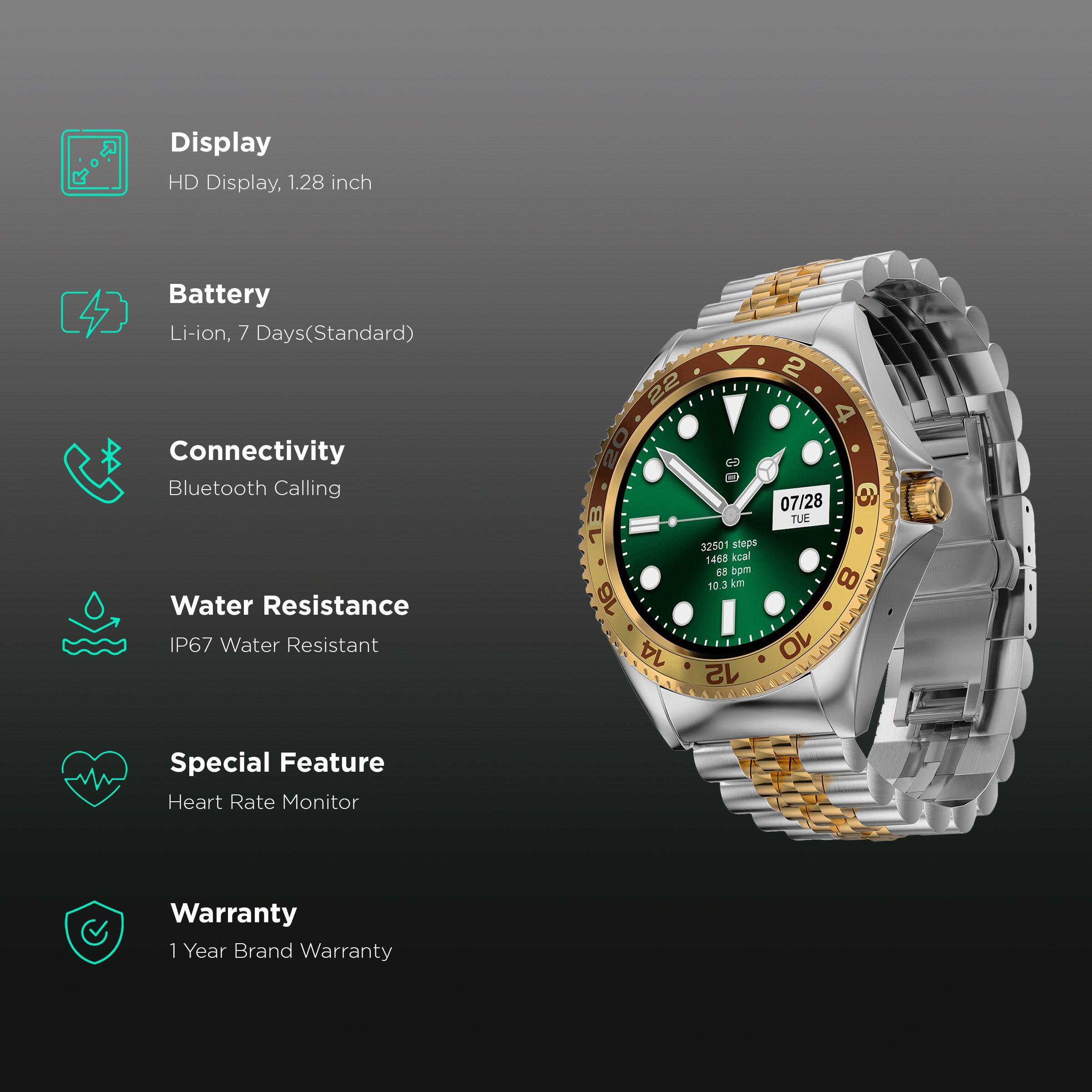 Fire-Boltt Quantum Smartwatch with Bluetooth Calling (32.5mm HD Display, IP67 Water Resistant, Mocha Gold Strap)_2