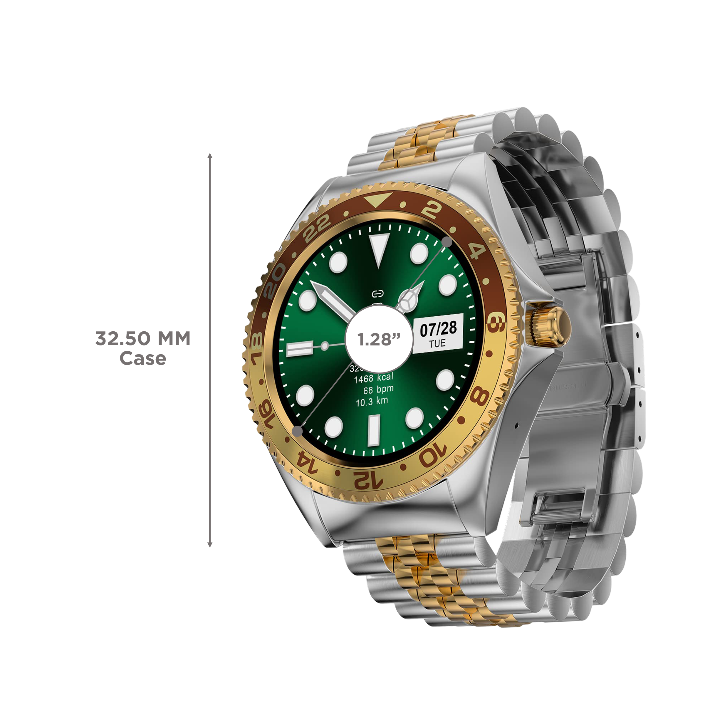 Fire-Boltt Quantum Smartwatch with Bluetooth Calling (32.5mm HD Display, IP67 Water Resistant, Mocha Gold Strap)_3