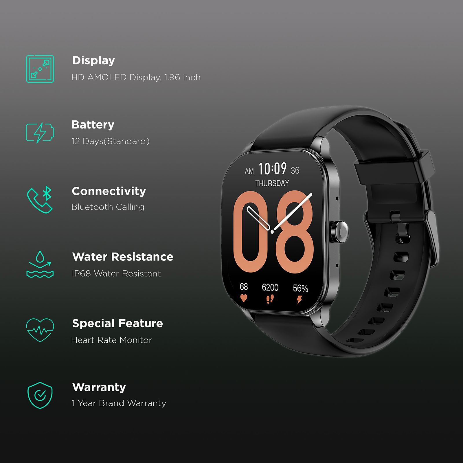 amazfit Pop 3S Smartwatch with Bluetooth Calling (49.7mm AMOLED Display, IP68 Water Resistant, Black Strap) amazfit Pop 3S Smartwatch with Bluetooth Calling (49.7mm AMOLED Display, IP68 Water Resistant, Black Strap)_2