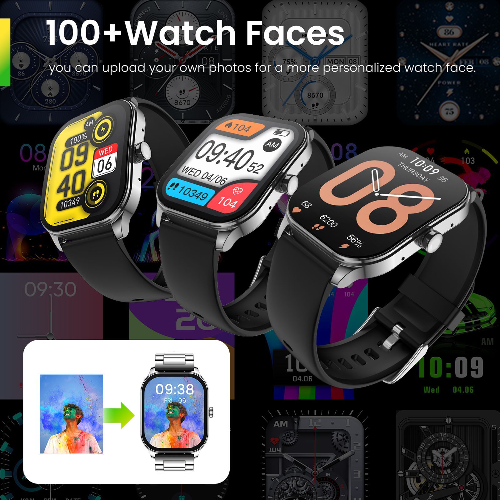 amazfit Pop 3S Smartwatch with Bluetooth Calling (49.7mm AMOLED Display, IP68 Water Resistant, Black Strap)_9