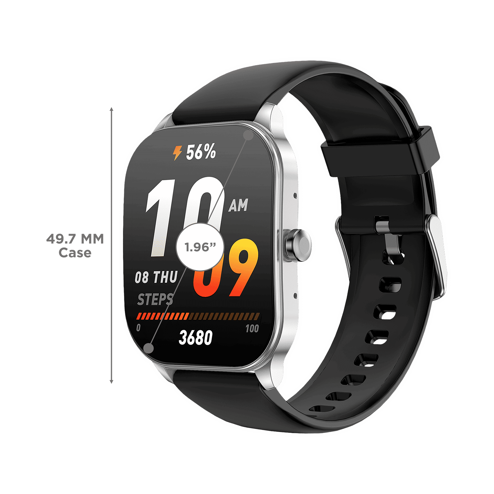 amazfit Pop 3S Smartwatch with Bluetooth Calling (49.7mm AMOLED Display, IP68 Water Resistant, Black Strap)_3