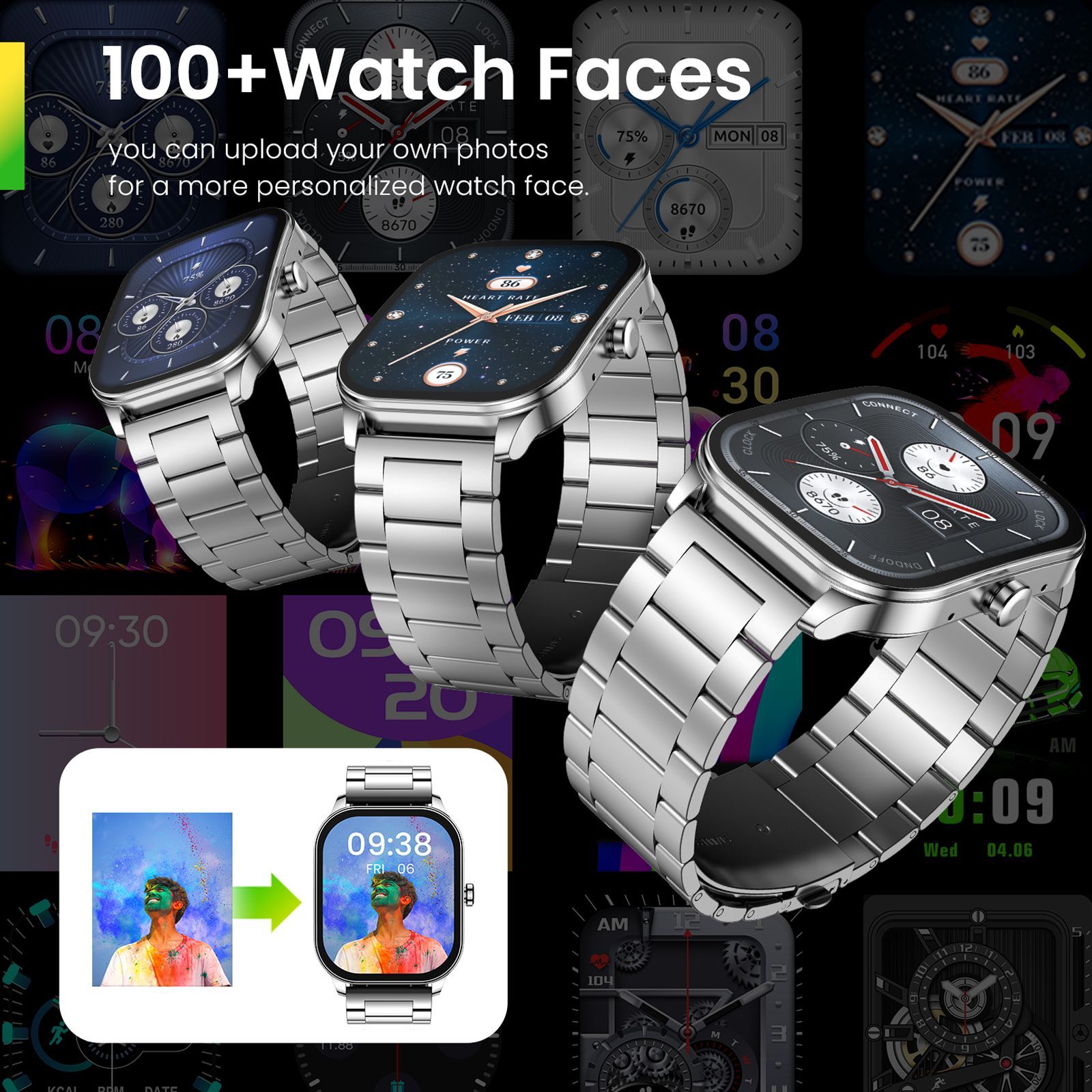 amazfit Pop 3S Smartwatch with Bluetooth Calling (49.7mm AMOLED Display, IP68 Water Resistant, Metallic Silver Strap)_13