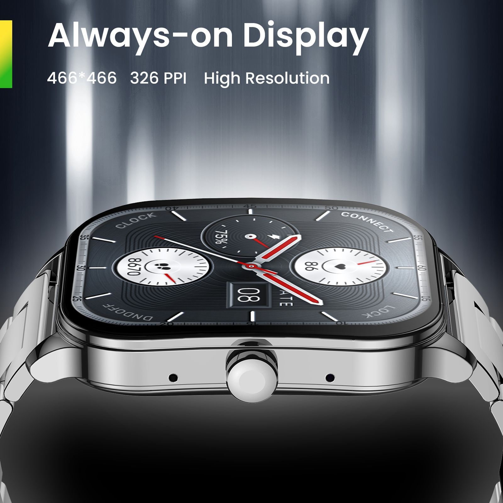 amazfit Pop 3S Smartwatch with Bluetooth Calling (49.7mm AMOLED Display, IP68 Water Resistant, Metallic Silver Strap)_14