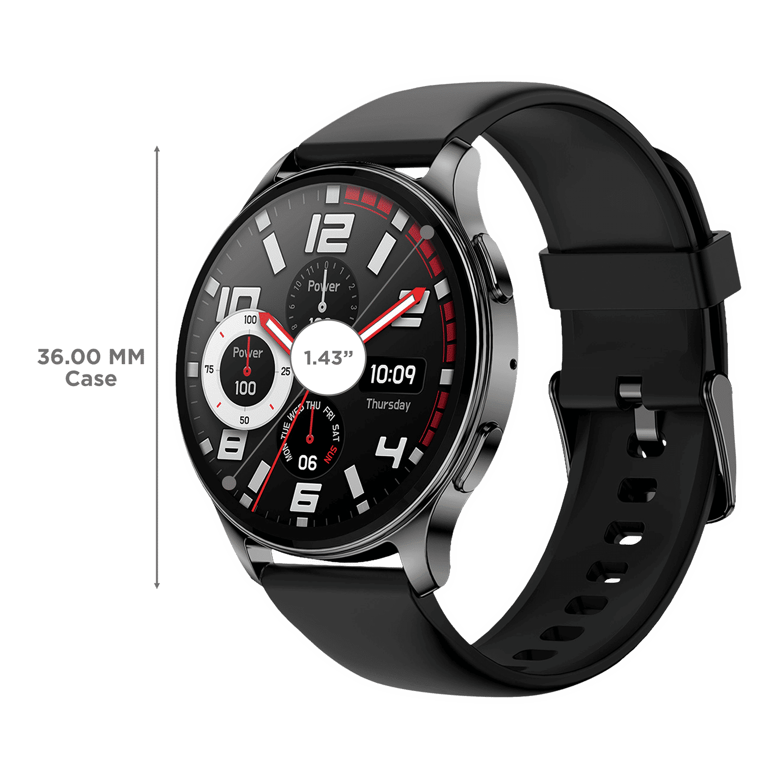 amazfit Pop 3R Smartwatch with Bluetooth Calling (36.32mm AMOLED Display, IP68 Water Resistant, Black Strap)_3
